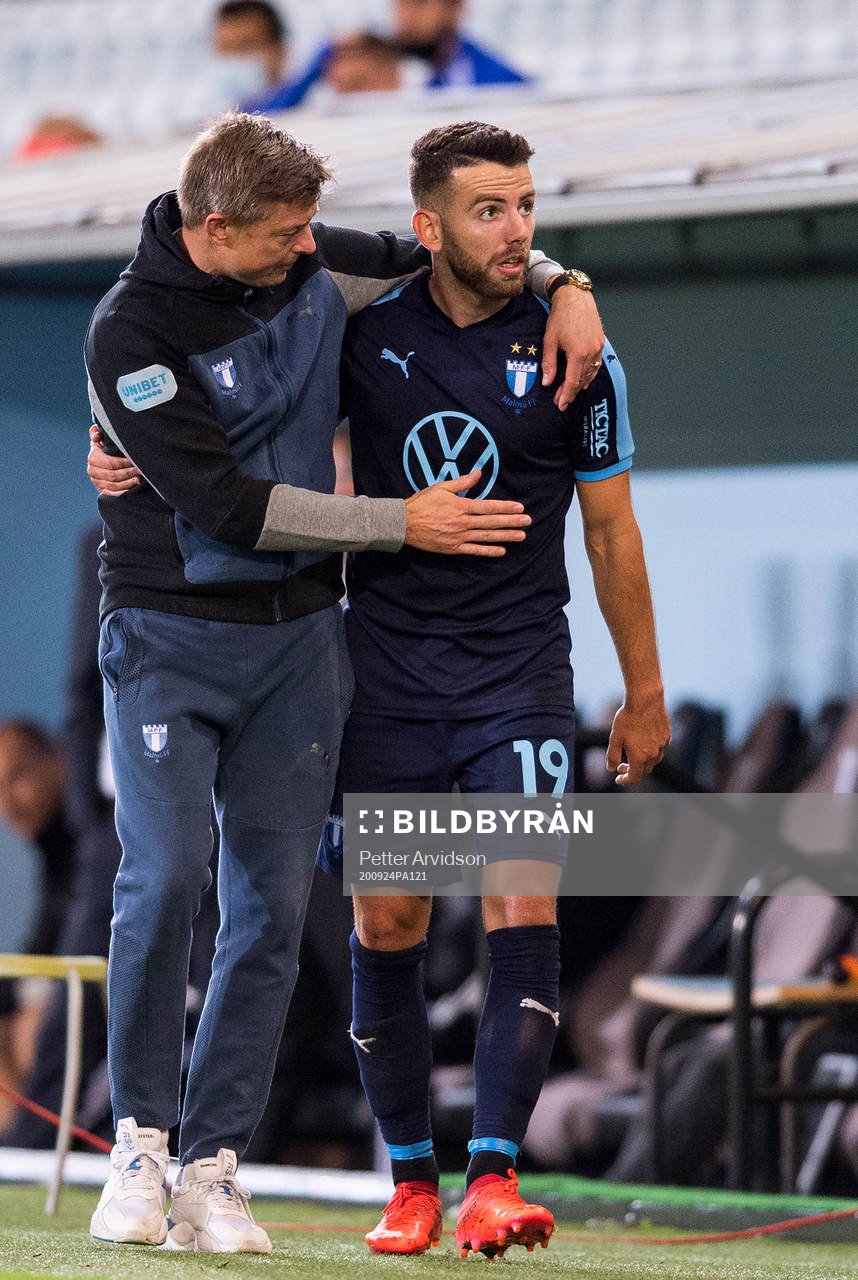Jon Dahl Tomasson, head coach and Erdal Rakip of Malmö FF