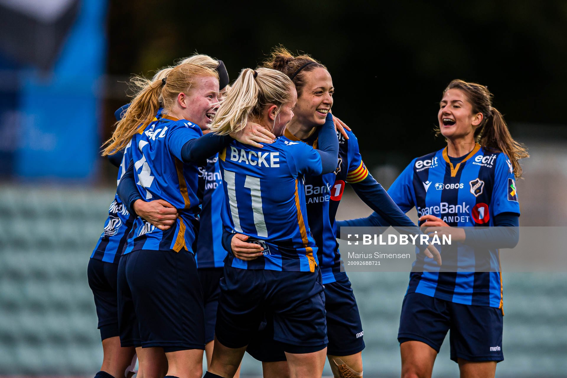 Melissa Linn Berman Bjånesøy of Stabæk celebrates after scoring the 2-0 goal during the 1. division football match between Stabæk and Øvrevoll Hosle on September 26, 2020 in Bekkestua.