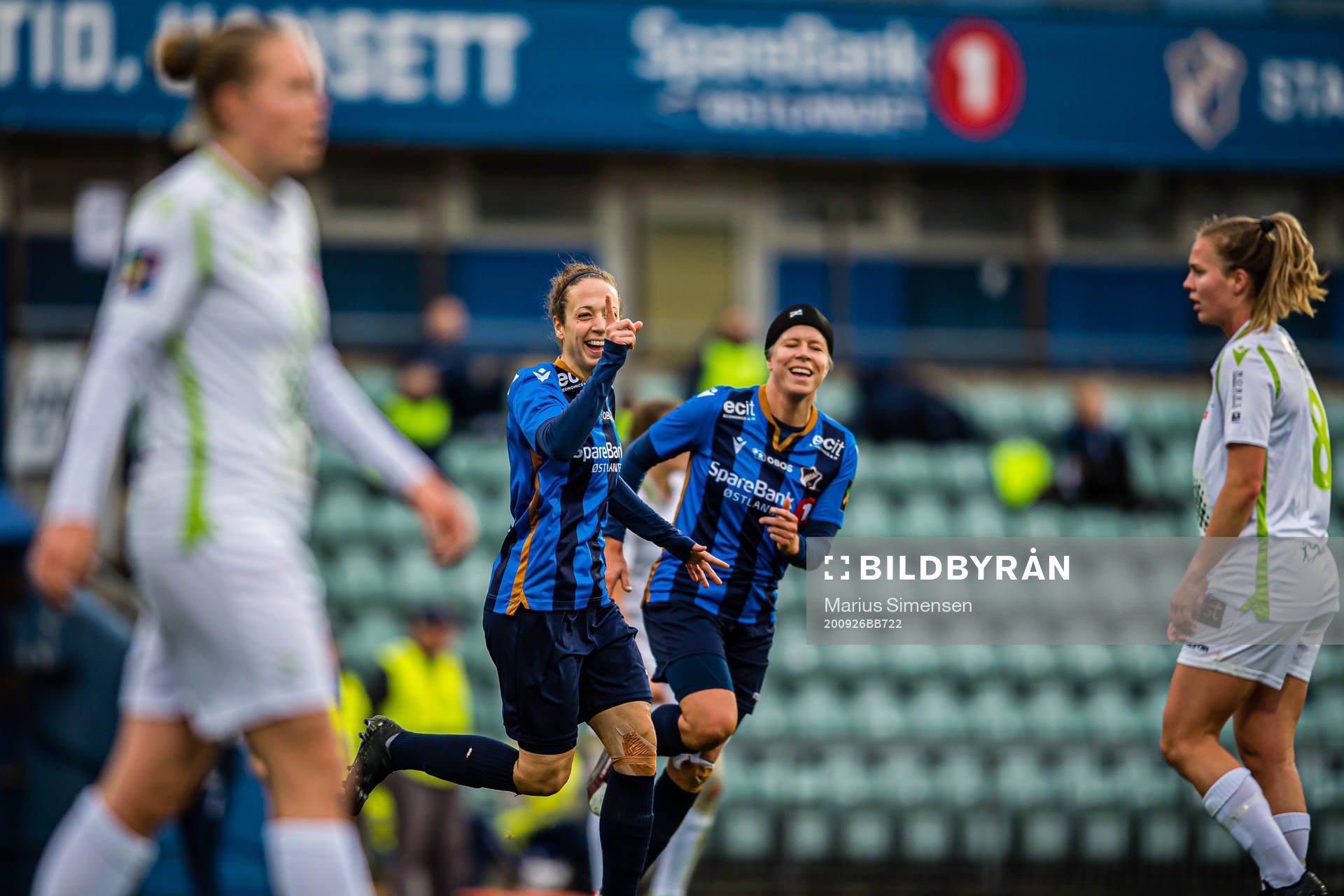 Melissa Linn Berman Bjånesøy of Stabæk celebrates after scoring the 2-0 goal during the 1. division football match between Stabæk and Øvrevoll Hosle on September 26, 2020 in Bekkestua.