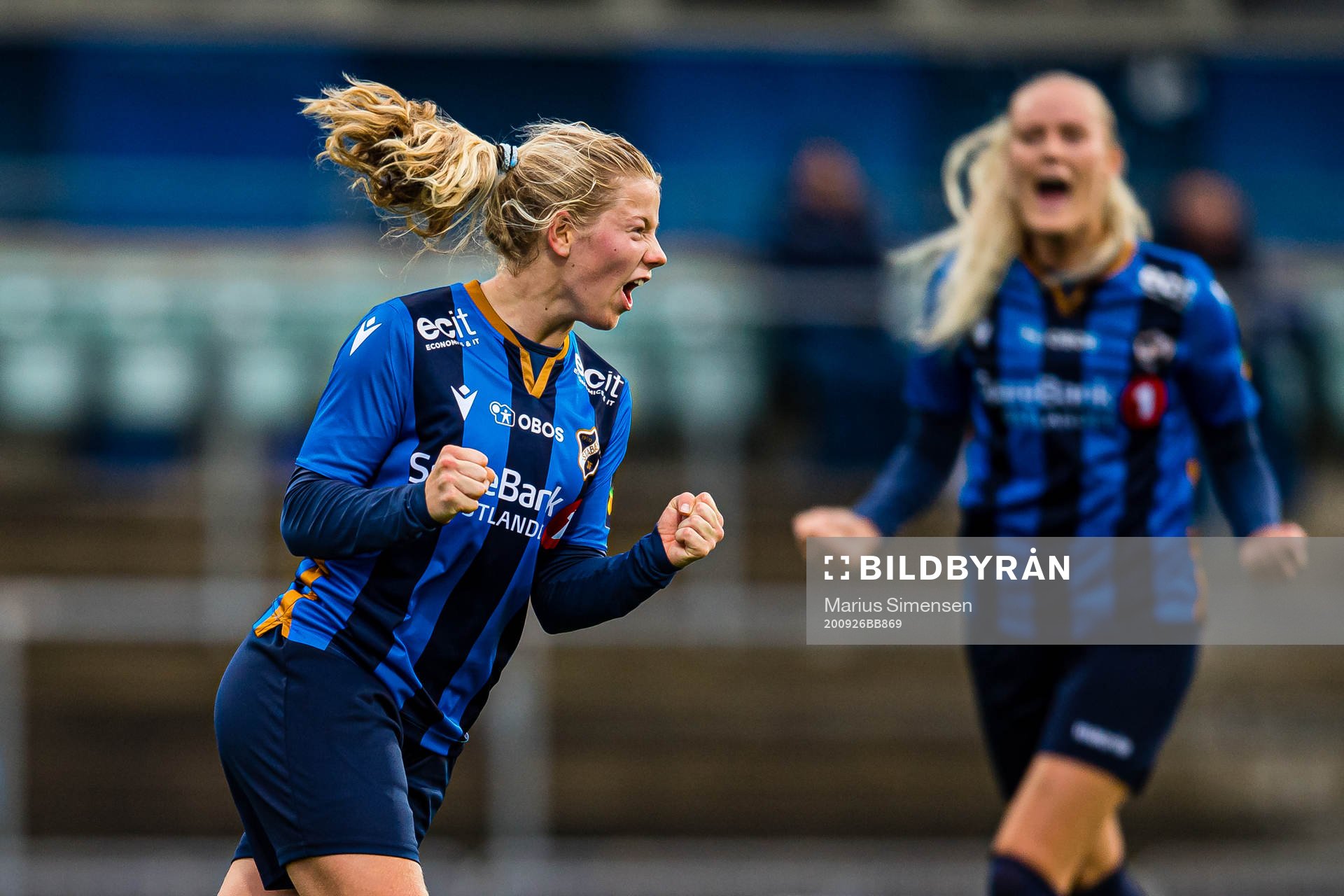 Justine Kvaleng Kielland of Stabæk celebrates