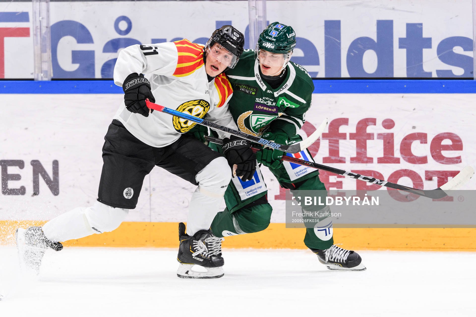 Brynäs Tomi Sallinen och Färjestads Jacob Peterson