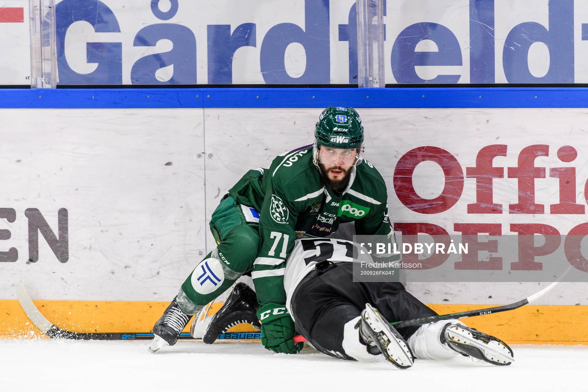 Färjestads Jesse Virtanen och Brynäs Tomi Sallinen
