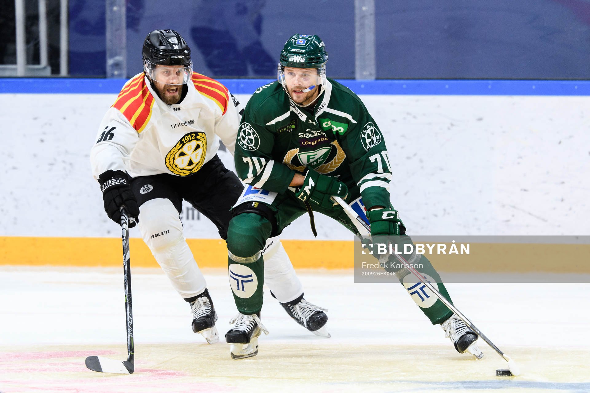 Brynäs Jonathan Sigalet och Färjestads Jacob Nilsson