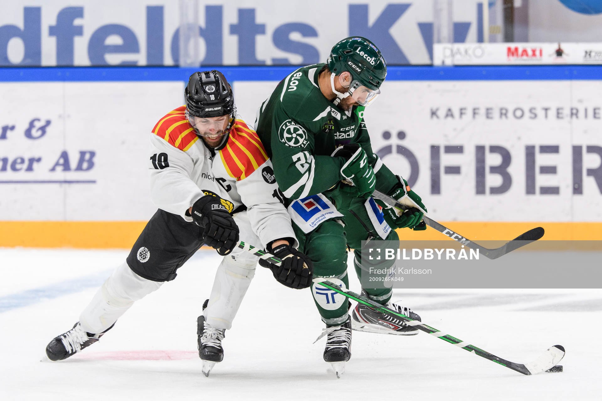 Brynäs Anton Rödin och Färjestads Martin Johansson