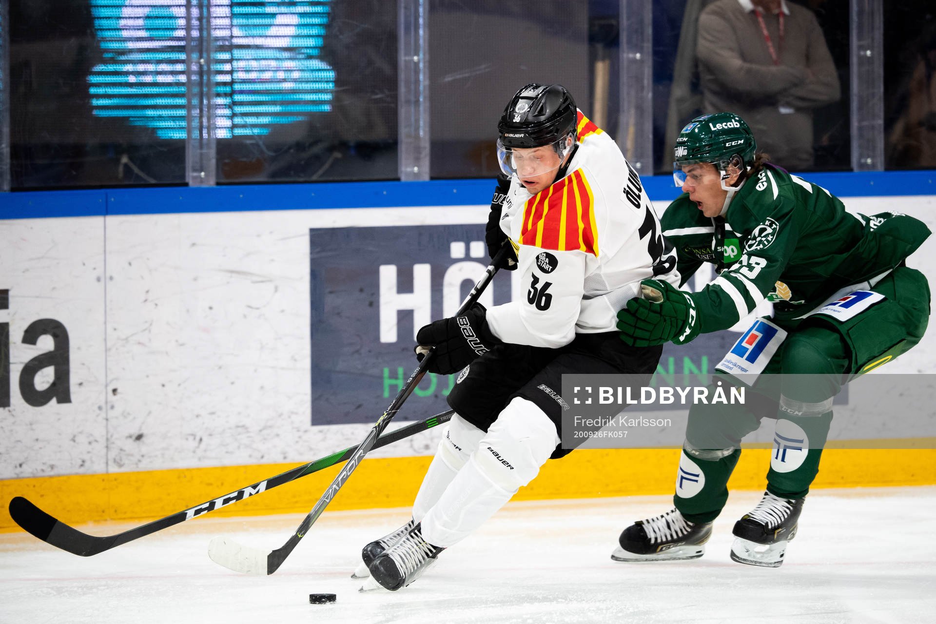 Brynäs Linus Ölund och Färjestads Albert Johansson