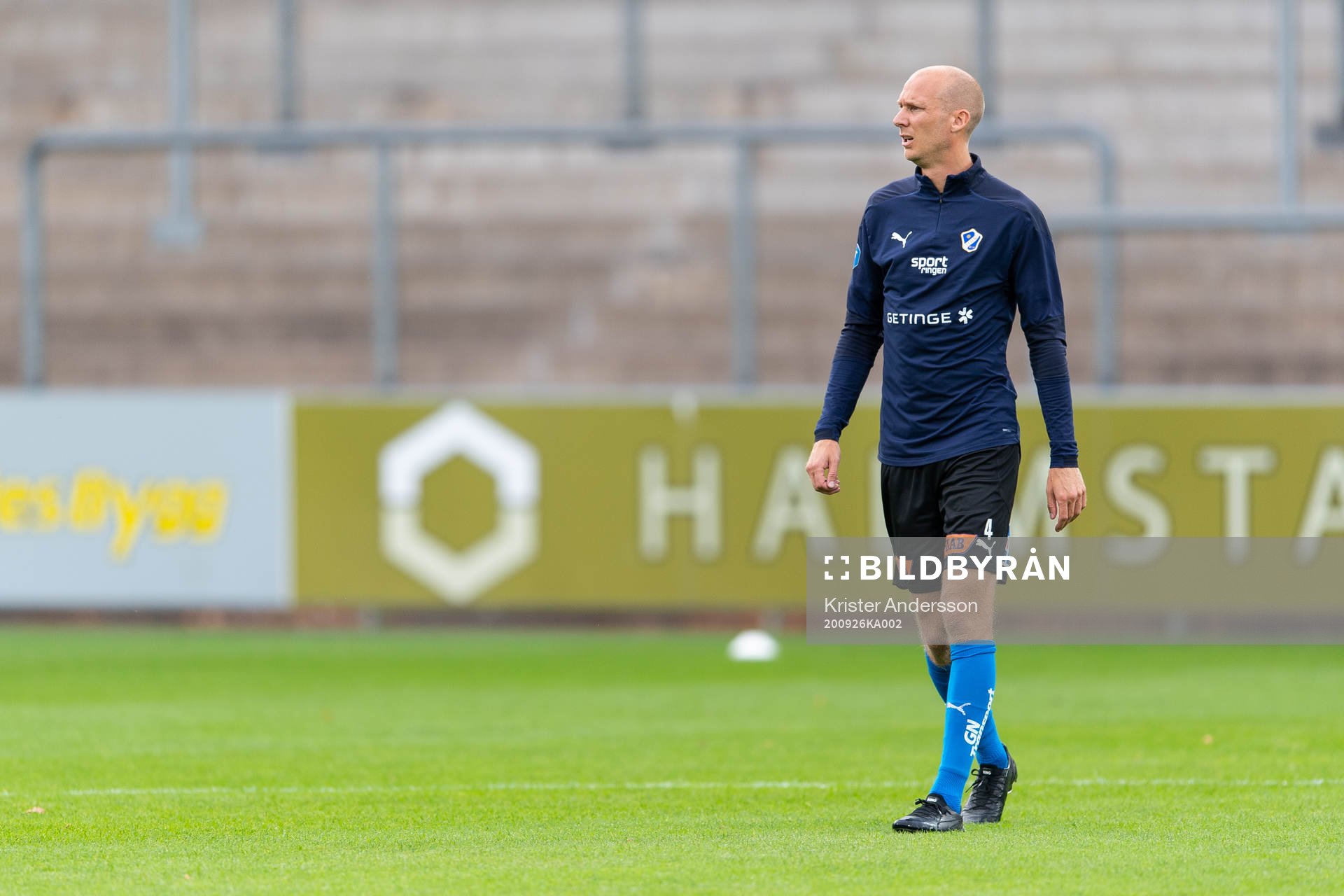 Halmstads Andreas Johansson före fotbollsmatchen i