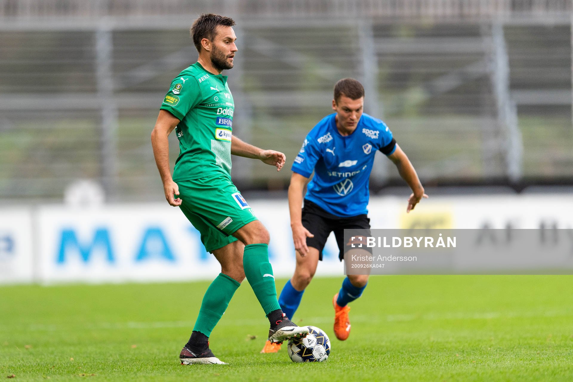 Ljungskiles Johannes Vall under fotbollsmatchen i Superettan  mellan Halmstad och Ljungskile den 26 september 2020 i Halmstad.