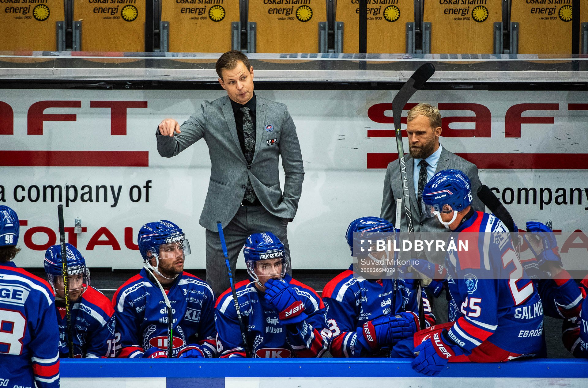 Oskarshamns tränare Martin Filander och assisternade