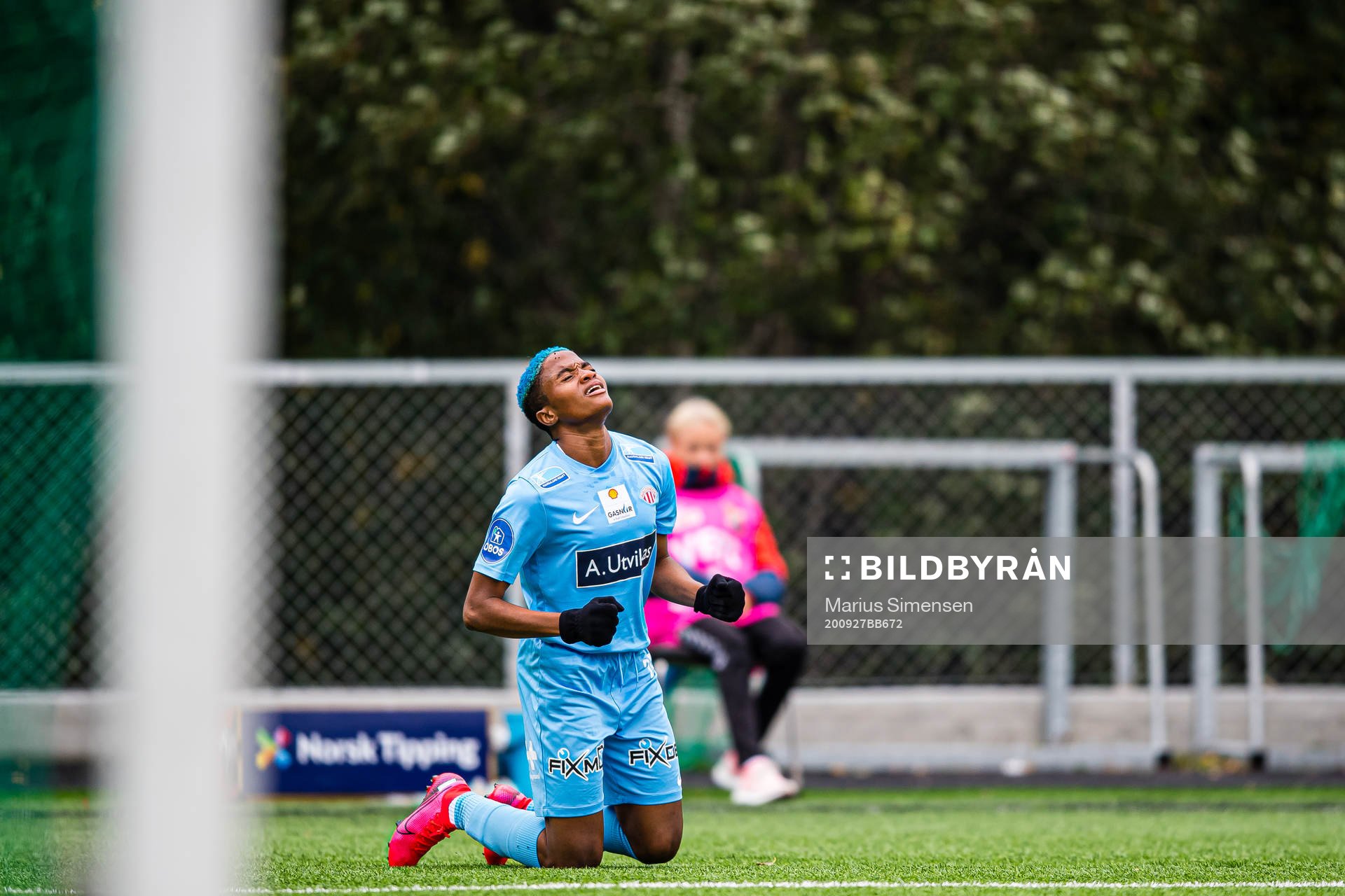 Rasheedat Busayo Ajibade of Avaldsnes celebrates after scoring the 0-1 goal during the Toppserien football match between Lyn and Avaldsnes on September 27, 2020 in Oslo.