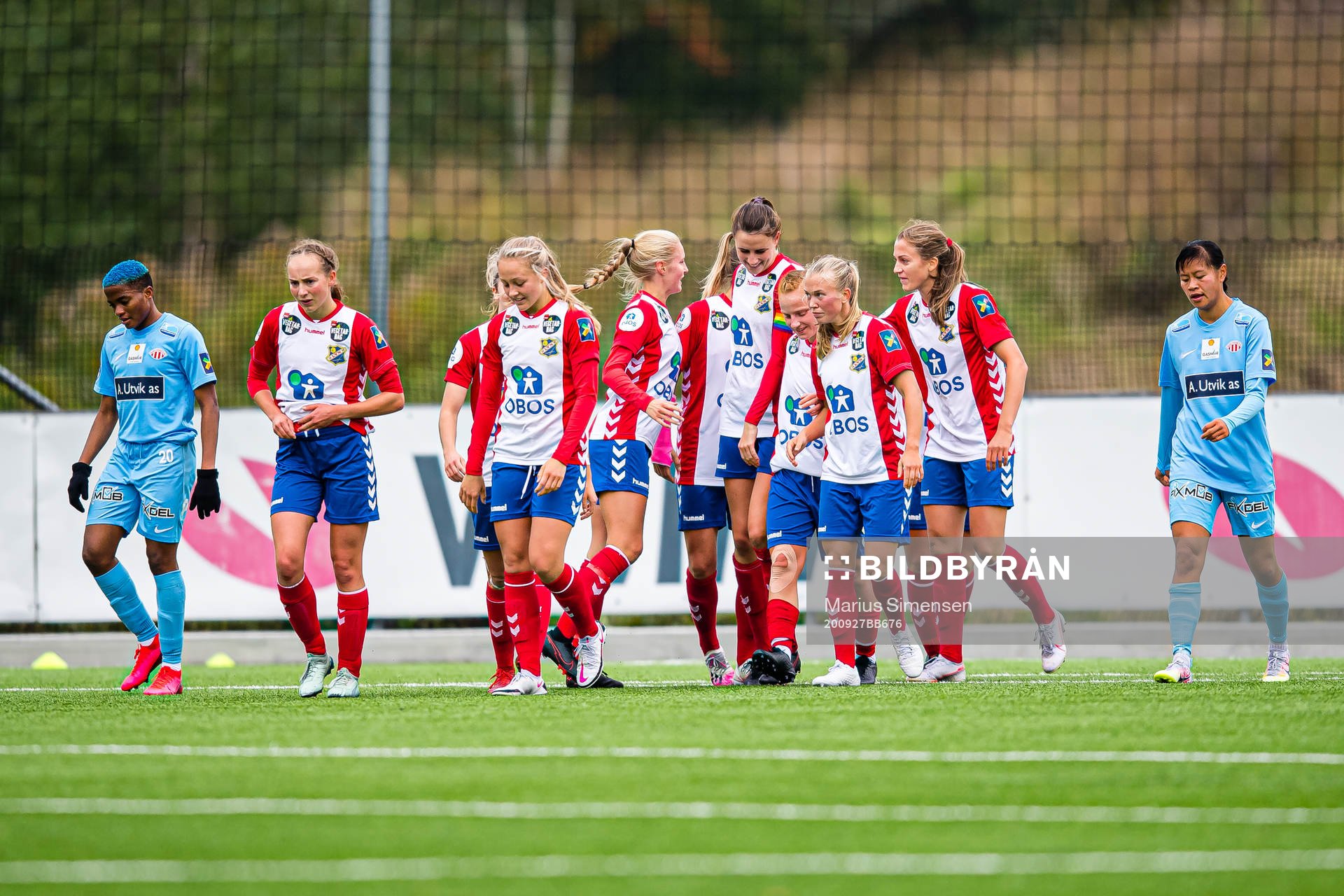 Mimmi Matilda Löfwenius Veum of Lyn celebrates after scoring the 1-1 goal during the Toppserien football match between Lyn and Avaldsnes on September 27, 2020 in Oslo.