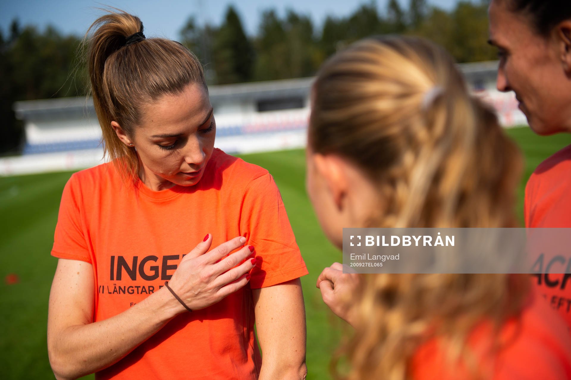 Vittsjös Clara Markstedt innan fotbollsmatchen i