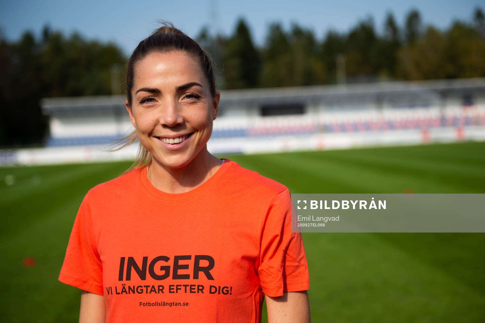 Vittsjös Clara Markstedt innan fotbollsmatchen i
