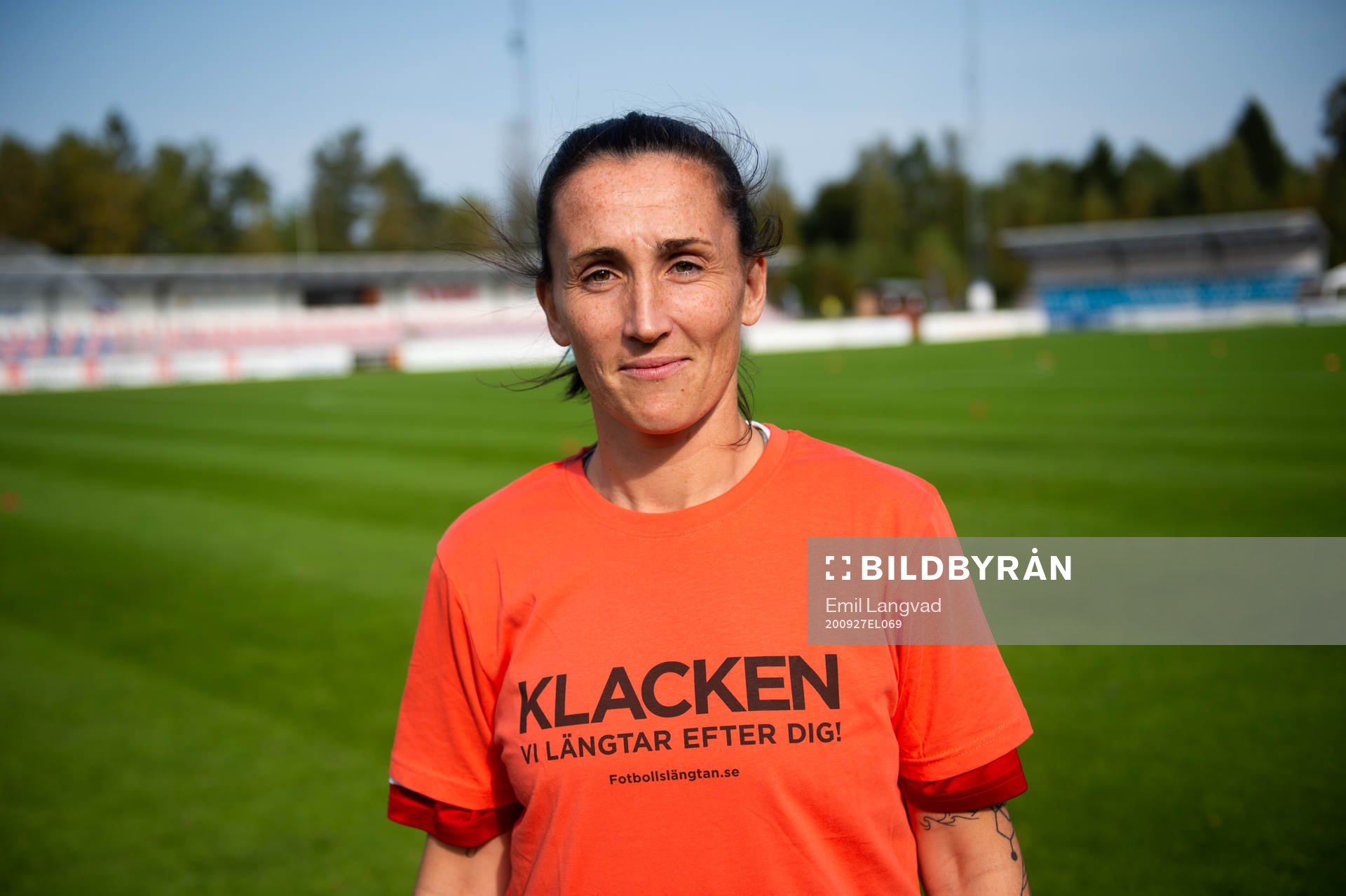Vittsjös målvakt Shannon Lynn innan fotbollsmatchen i
