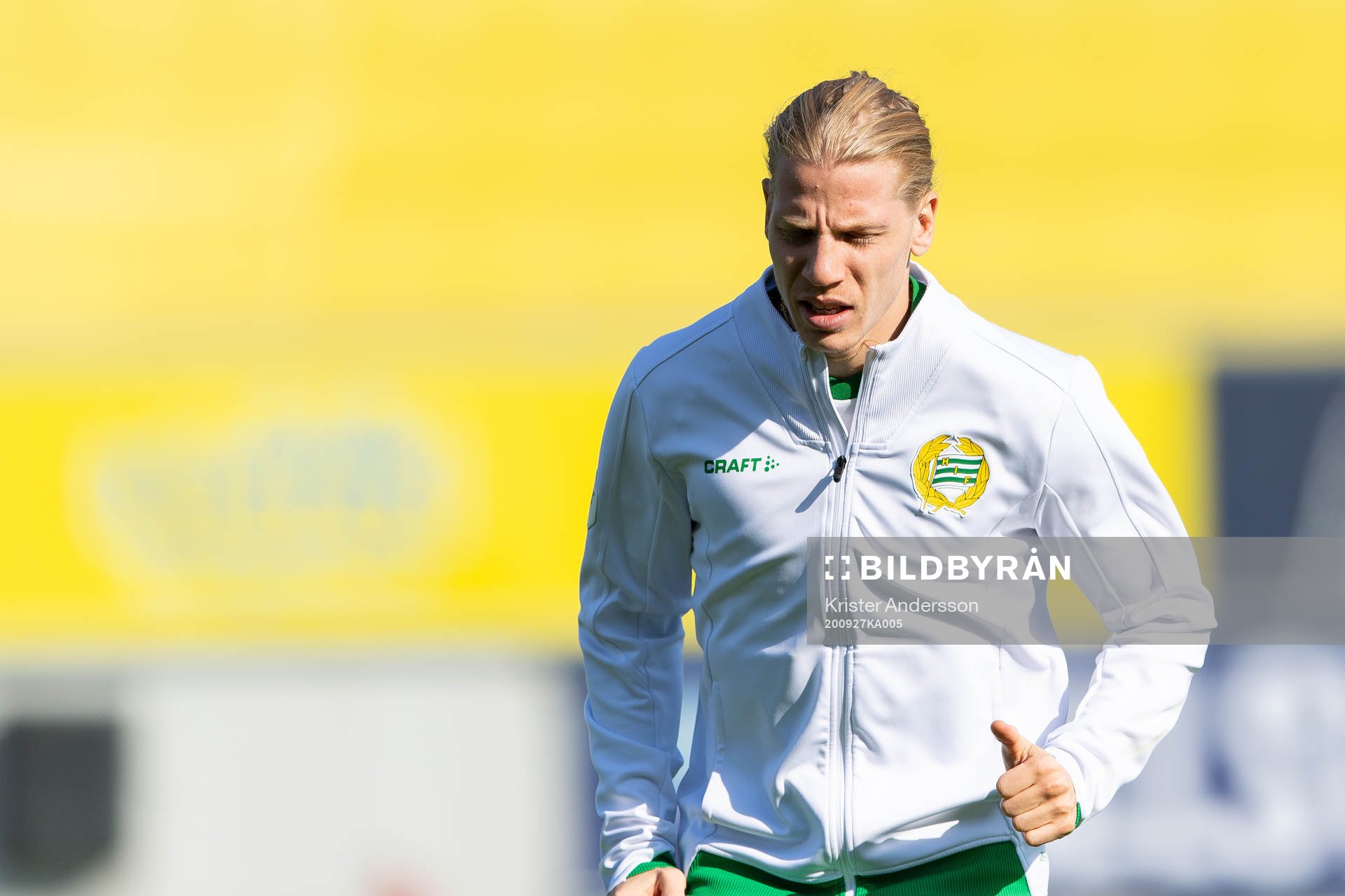 Hammarbys Gustav Ludwigson före fotbollsmatchen i