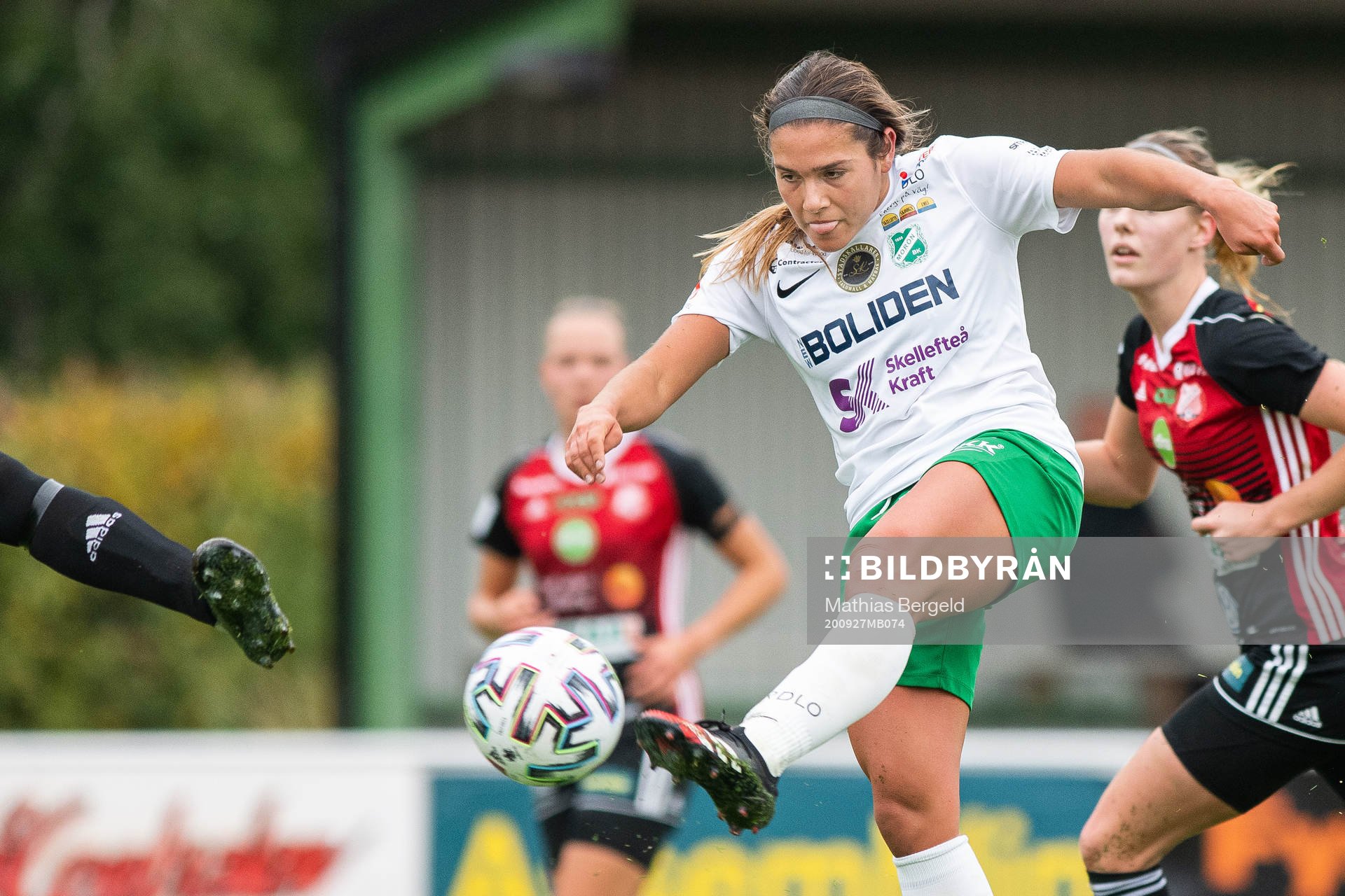 Moröns Carly Wickenheiser under fotbollsmatchen i Elitettan mellan Lidköping och Morön den 27 september 2020 i Lidköping.