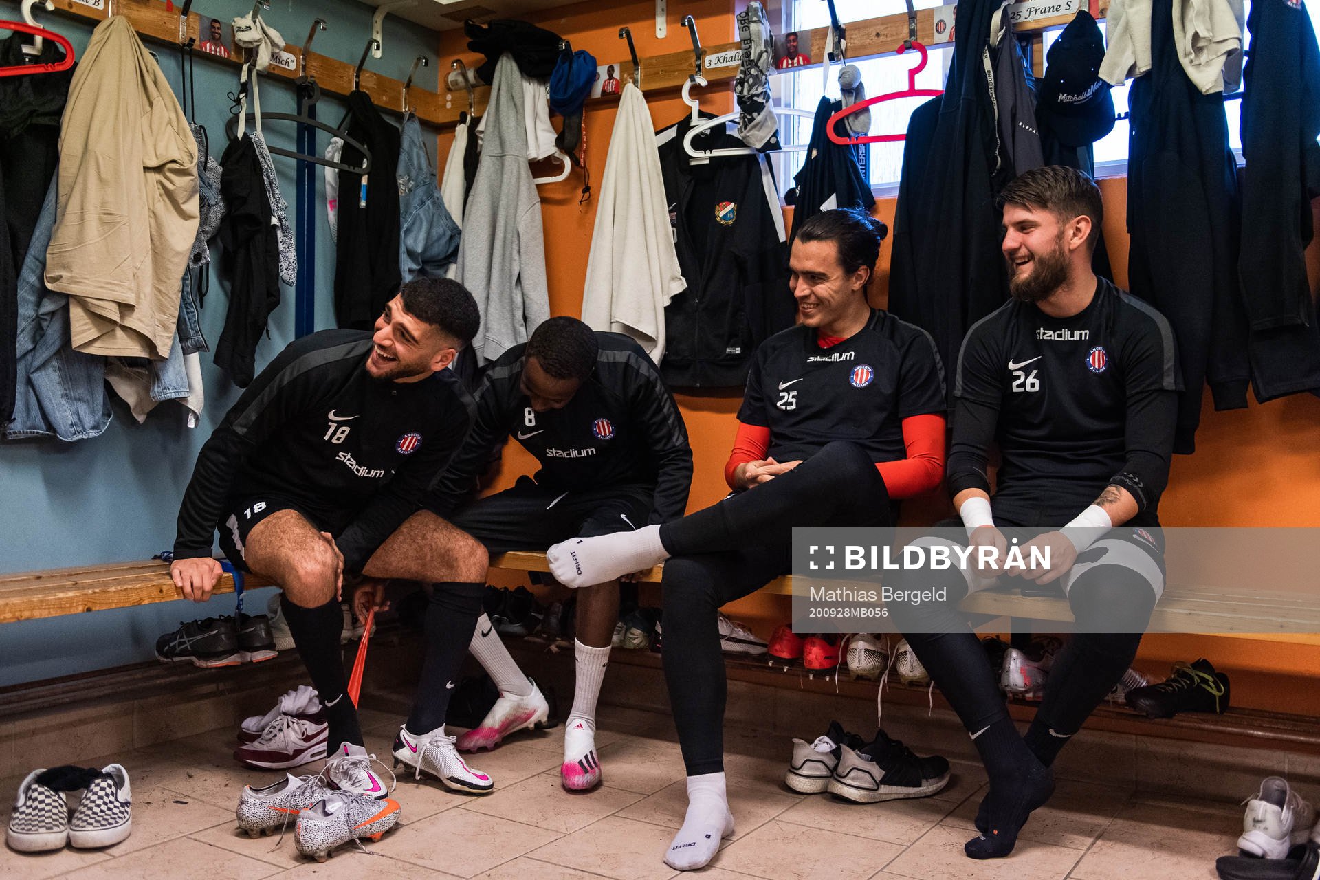 Michel Hilon, Idris Abdi, Frane Sirinic och målvakt Anton