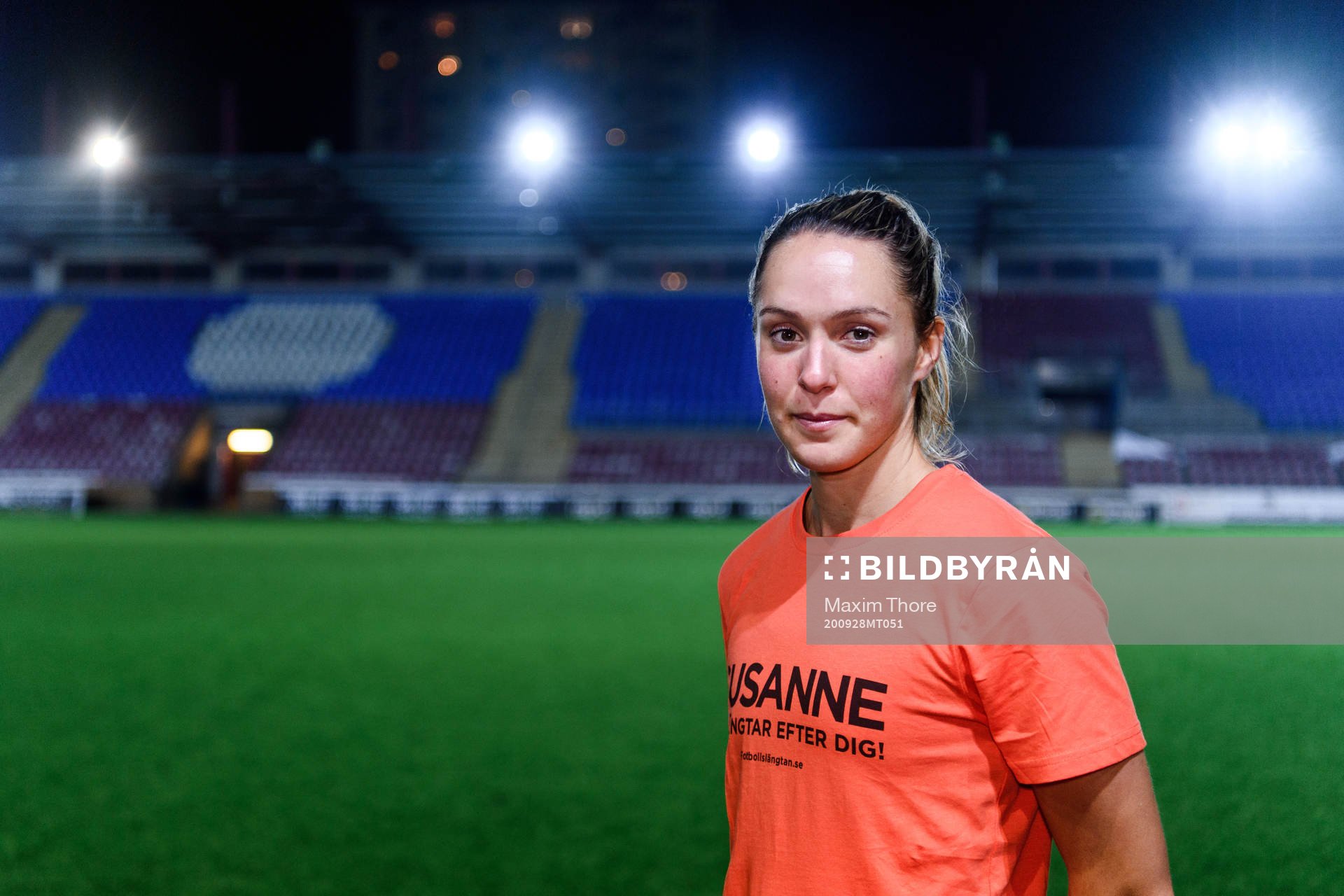 Eskilstunas Felicia Rogic poserar för porträtt efter fotbollsmatchen i Damallsvenskan mellan Eskilstuna United och Örebro den 28 september 2020 i Eskilstuna.