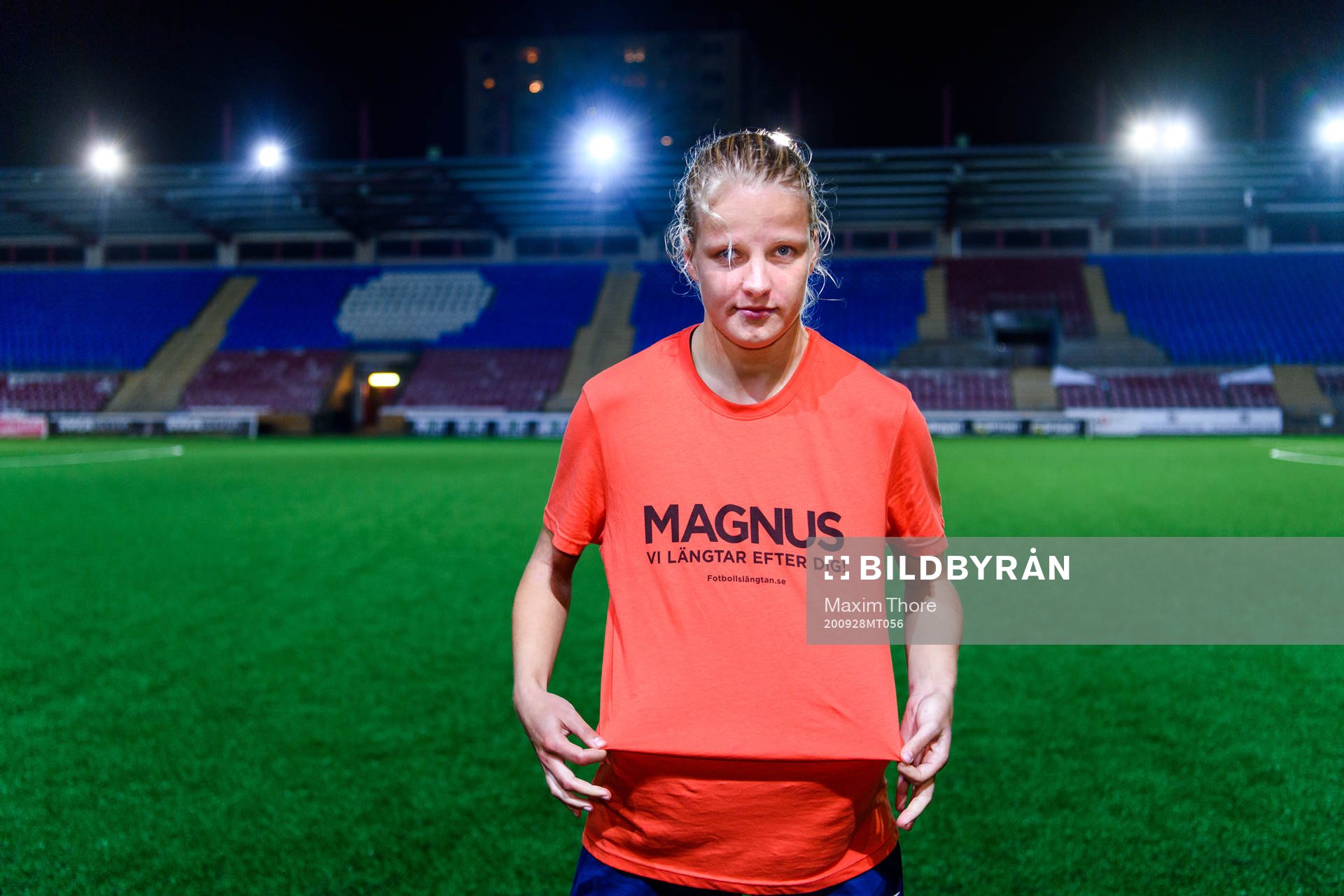 Eskilstunas Elin Rombing poserar för porträtt efter fotbollsmatchen i Damallsvenskan mellan Eskilstuna United och Örebro den 28 september 2020 i Eskilstuna.
