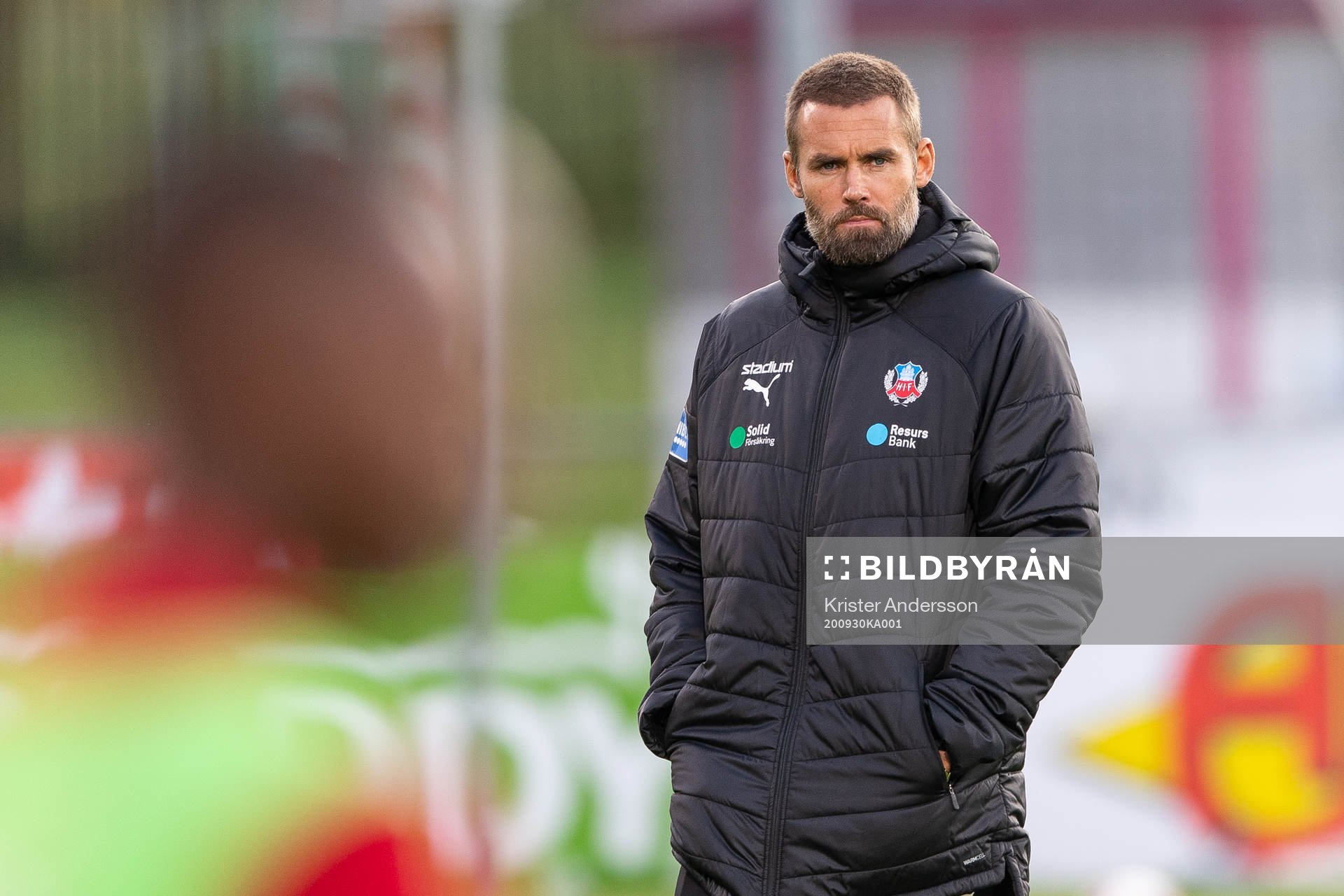 Helsingborgs tränare Olof Mellberg före fotbollsmatchen i