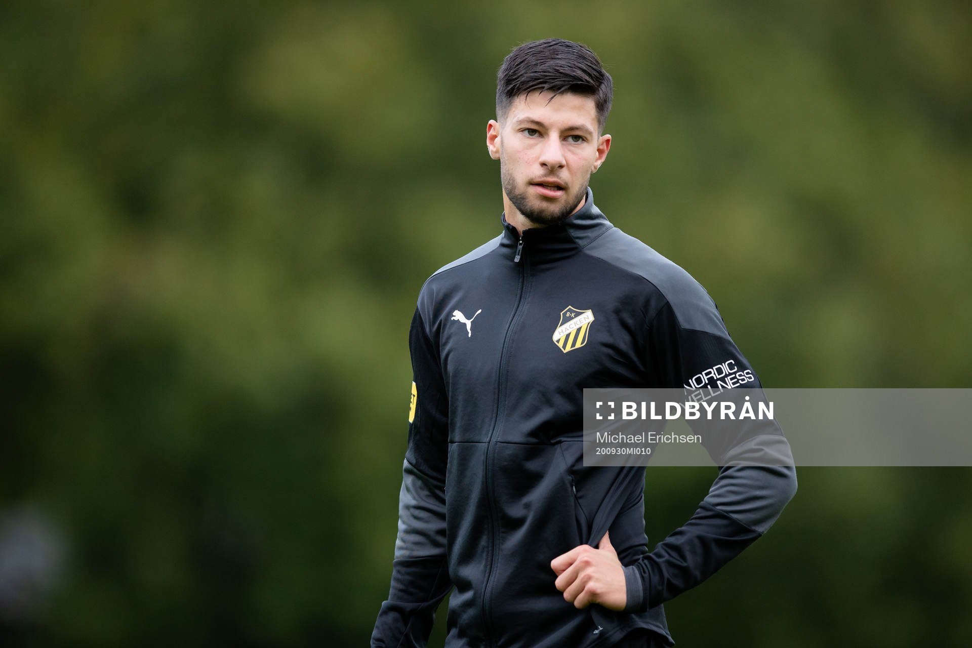 Häckens Kevin Yakob innan fotbollsmatchen i Svenska Cupen