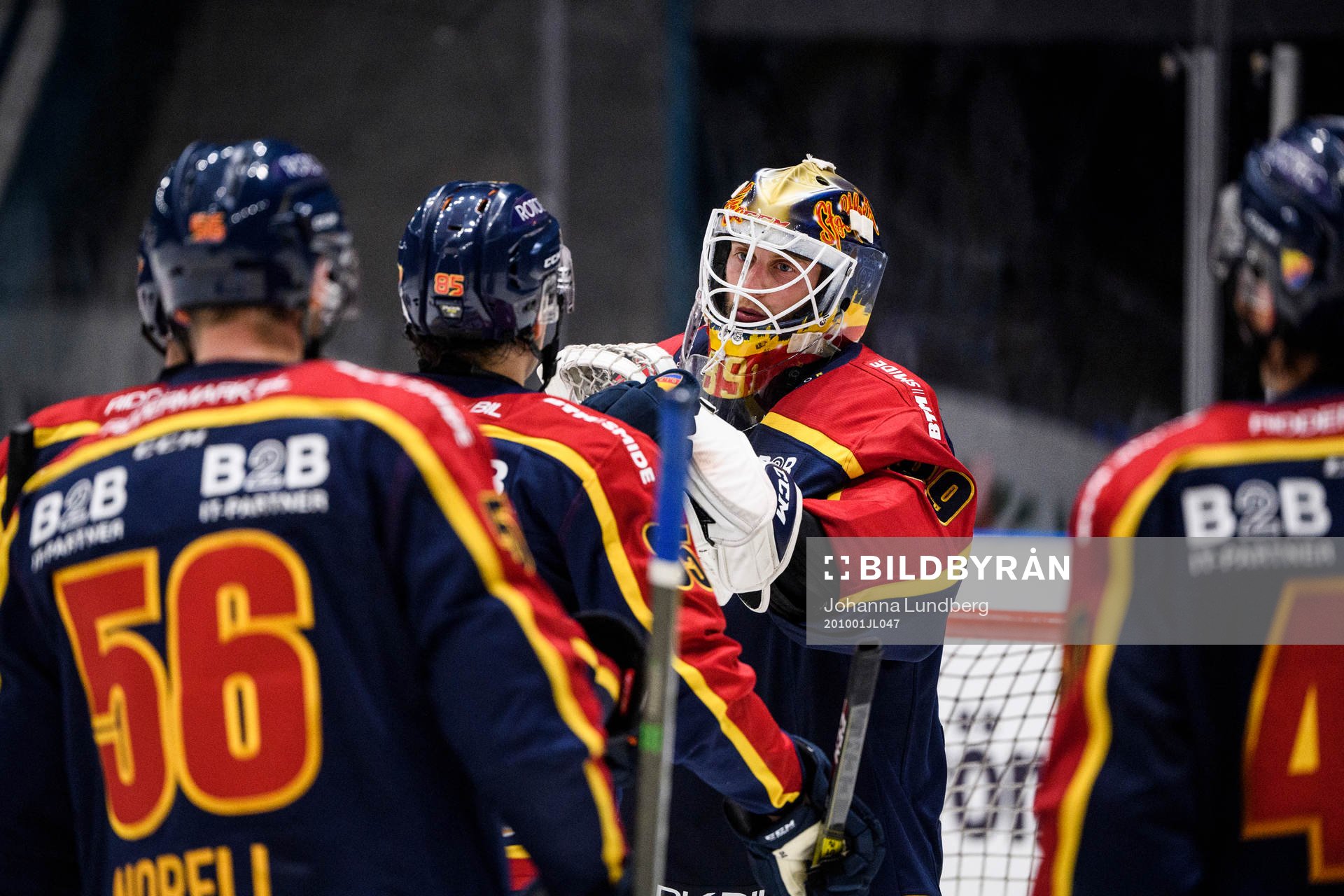 Djurgårdens målvakt Niklas Svedberg jublar