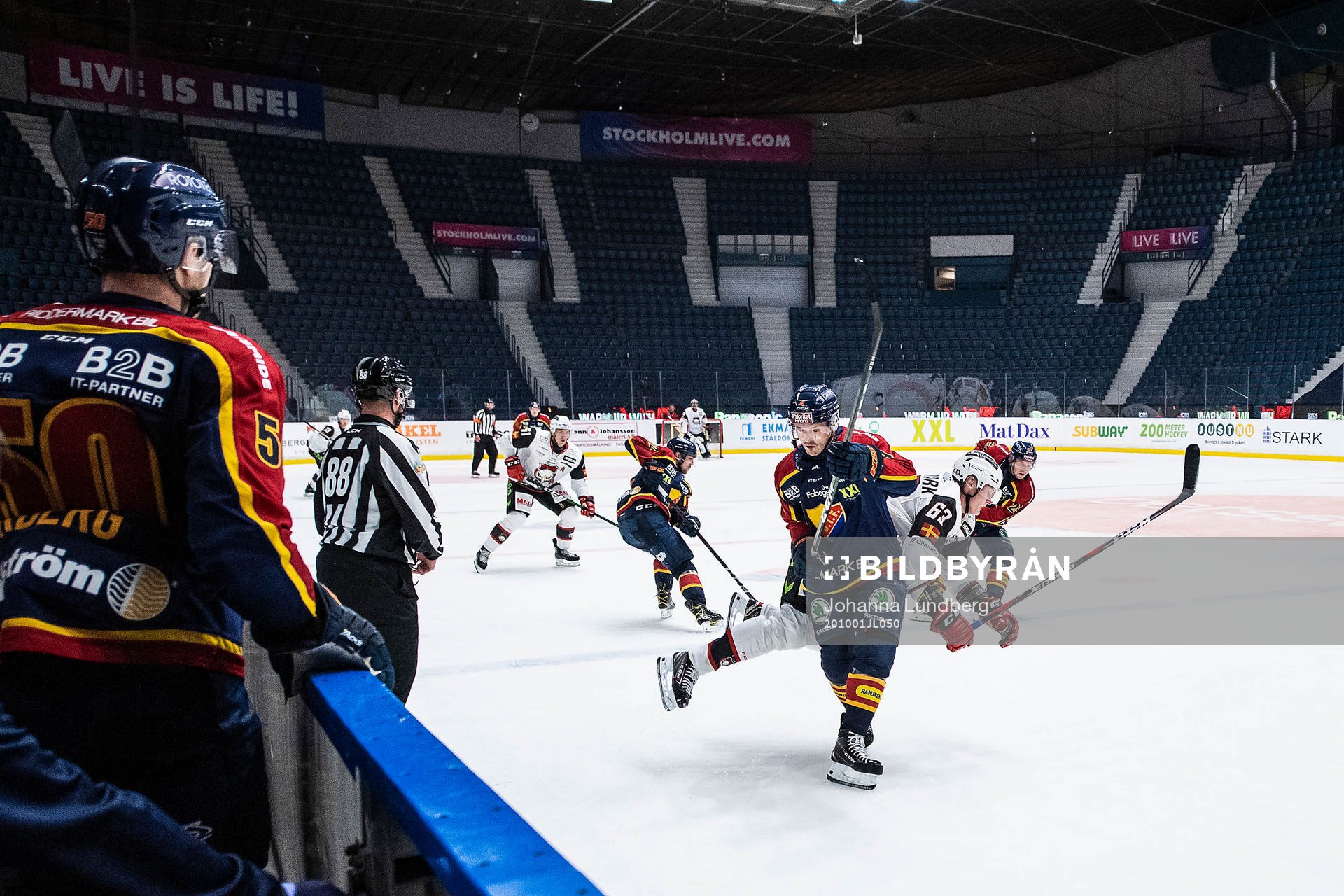Djurgårdens Marcus Högström och Malmö Redhawks Fredrik
