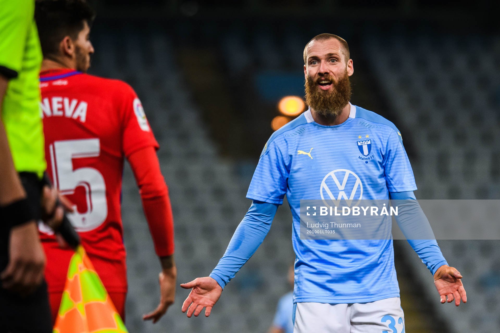 Jo Inge Berget of Malmö FF reacts