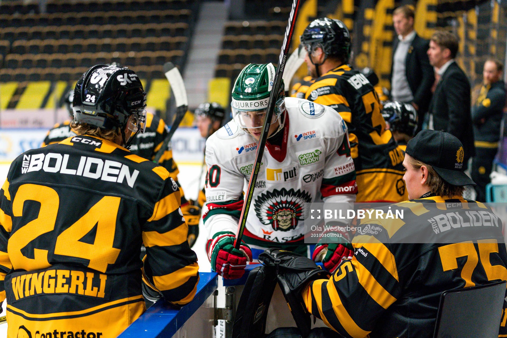 Frölundas Joel Mustonen besöker Skellefteås bås