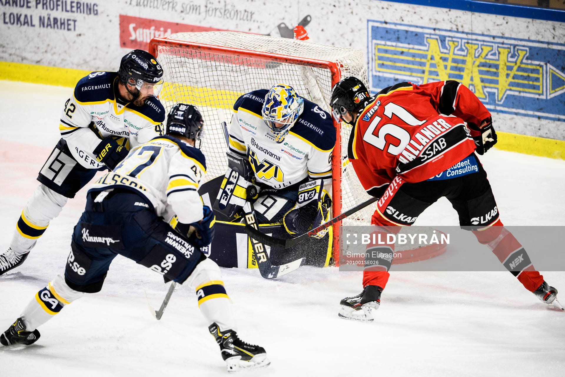 s målvakt Hugo Alnefelt och Luleås Filip Hållander