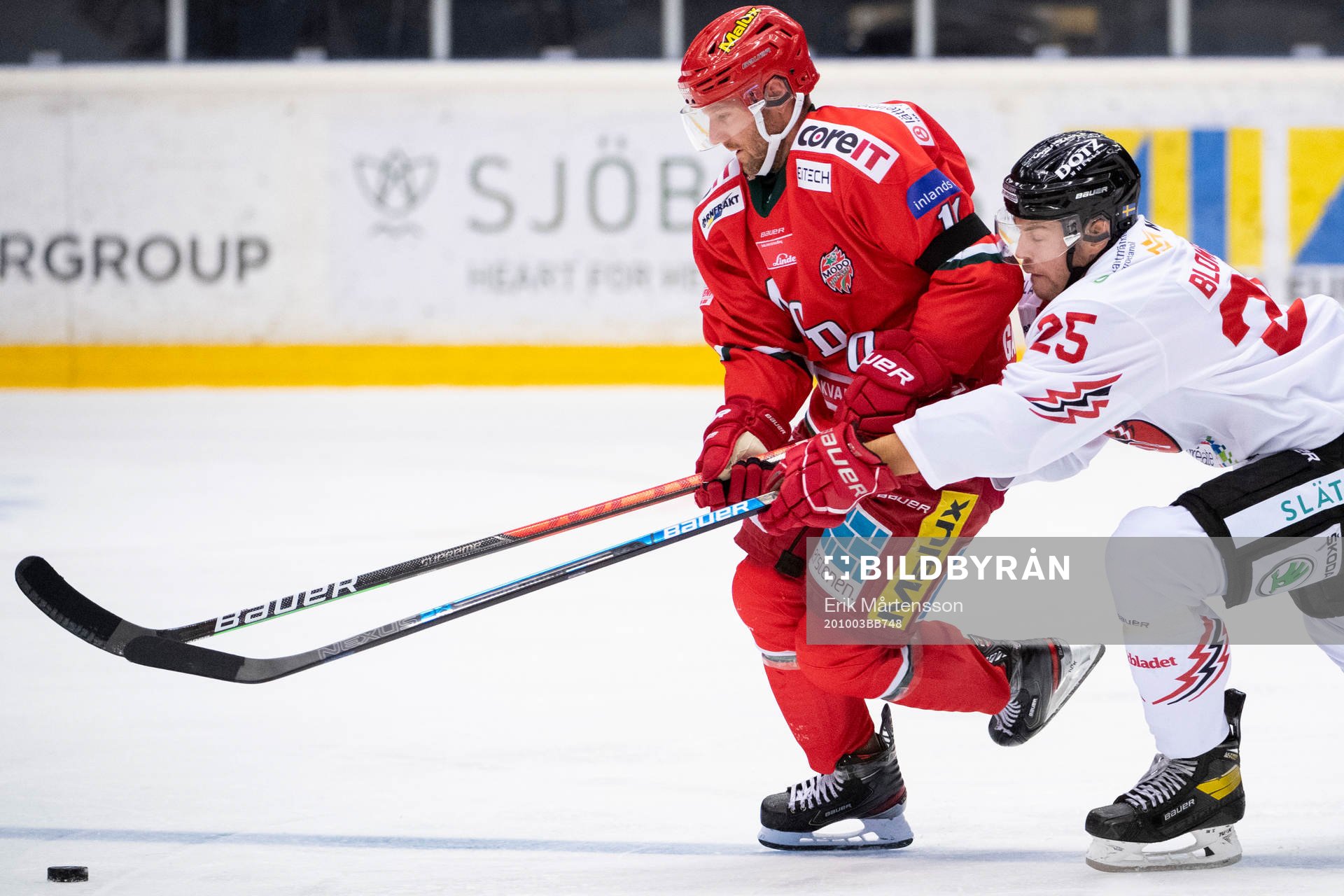 Modos Frank Corrado och Vita Hästens Patrik Blomberg