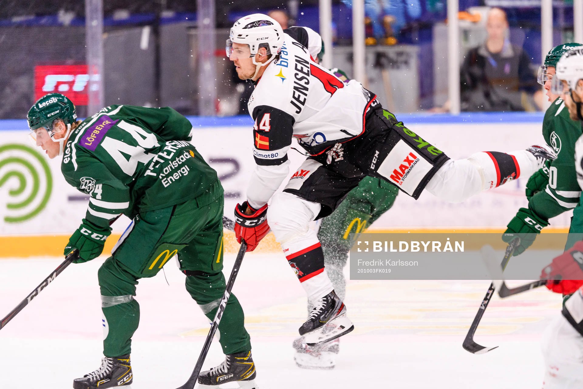 Färjestads Jacob Peterson och Malmö Redhawks Jesper