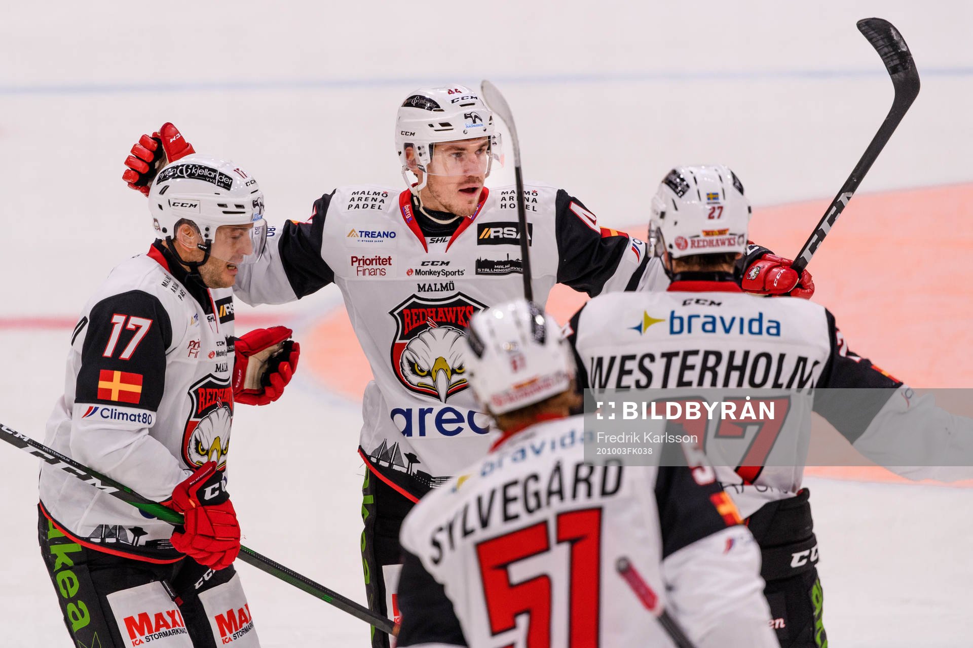 Malmö Redhawks Jesper Jensen Aabo jublar