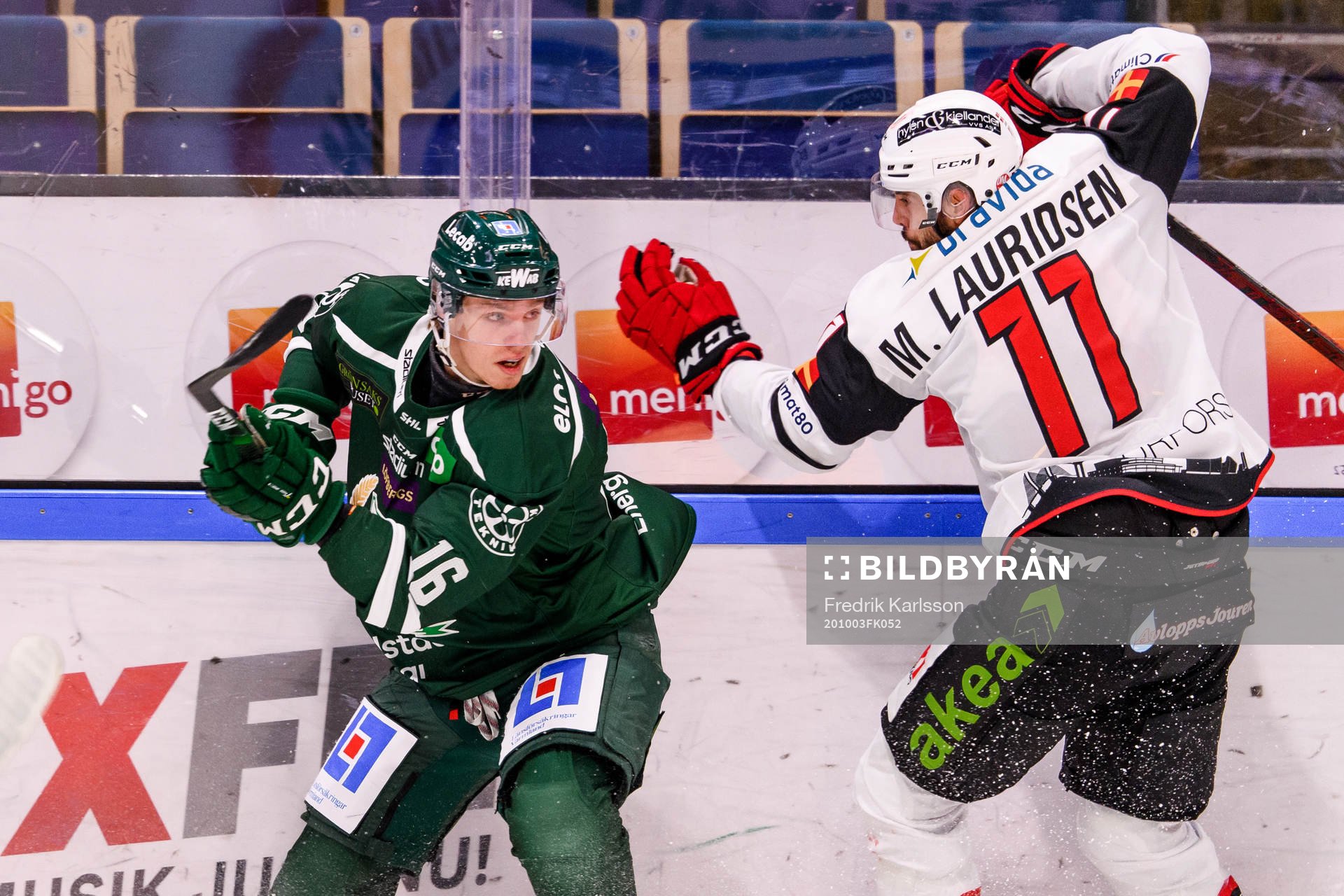 Färjestads Linus Lööf och Malmö Redhawks Markus