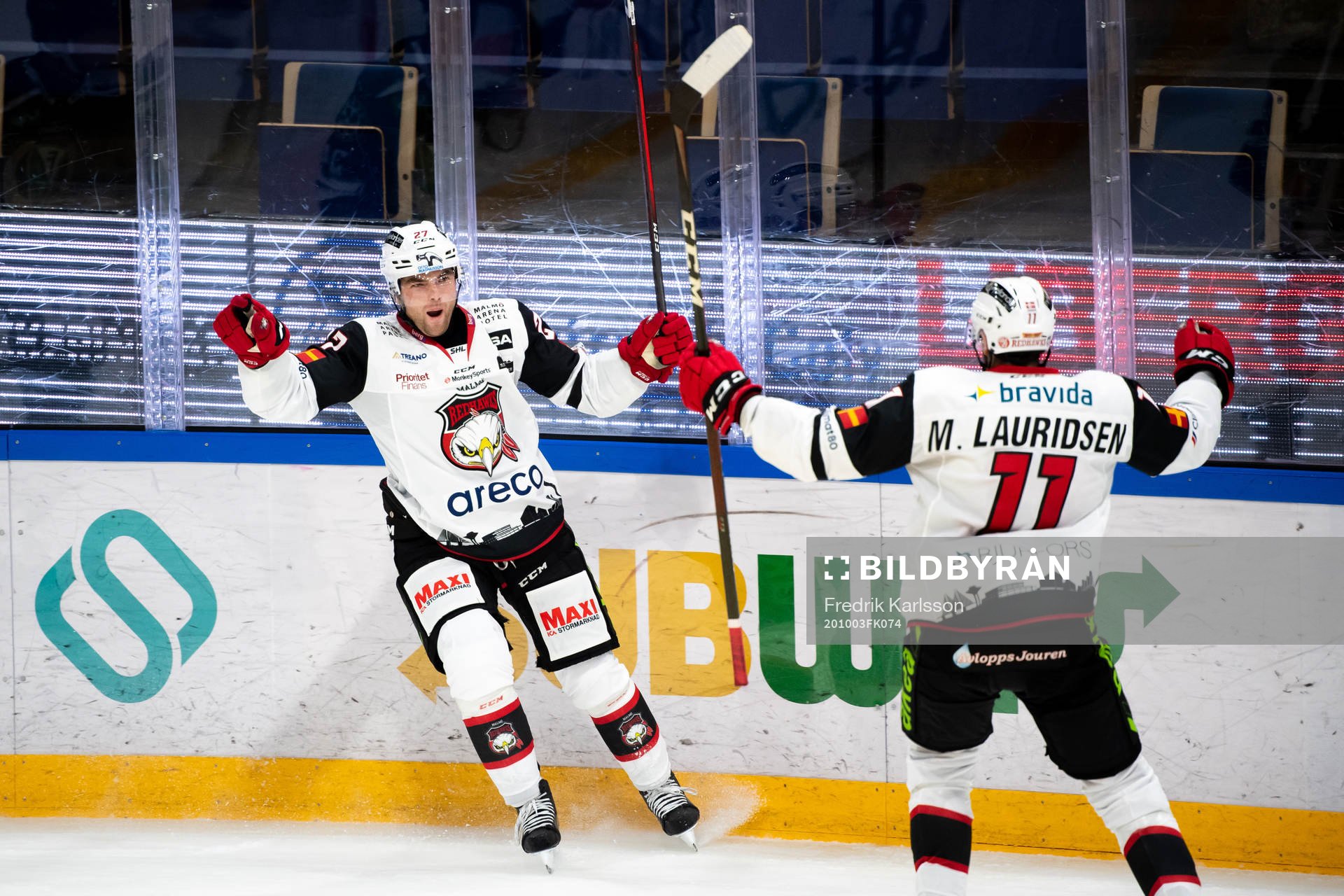 Malmö Redhawks Pontus Westerholm och Markus Lauridsen