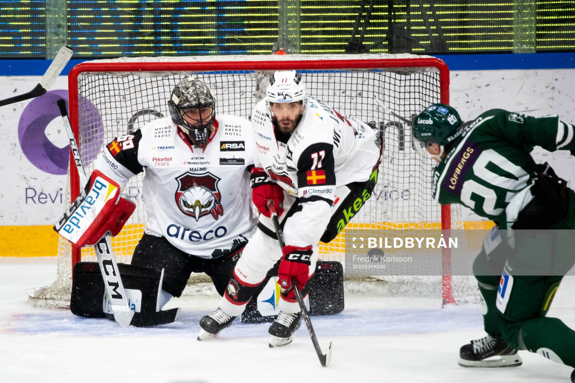 Malmö Redhawks målvakt Oscar Alsenfelt och Markus