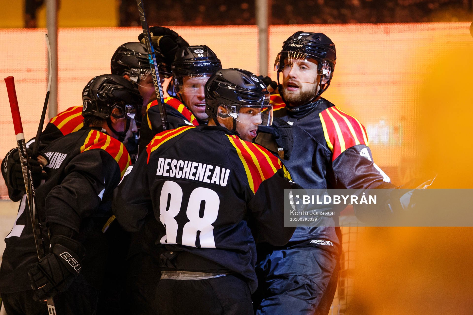 Brynäs Jaedon Descheneau jublar