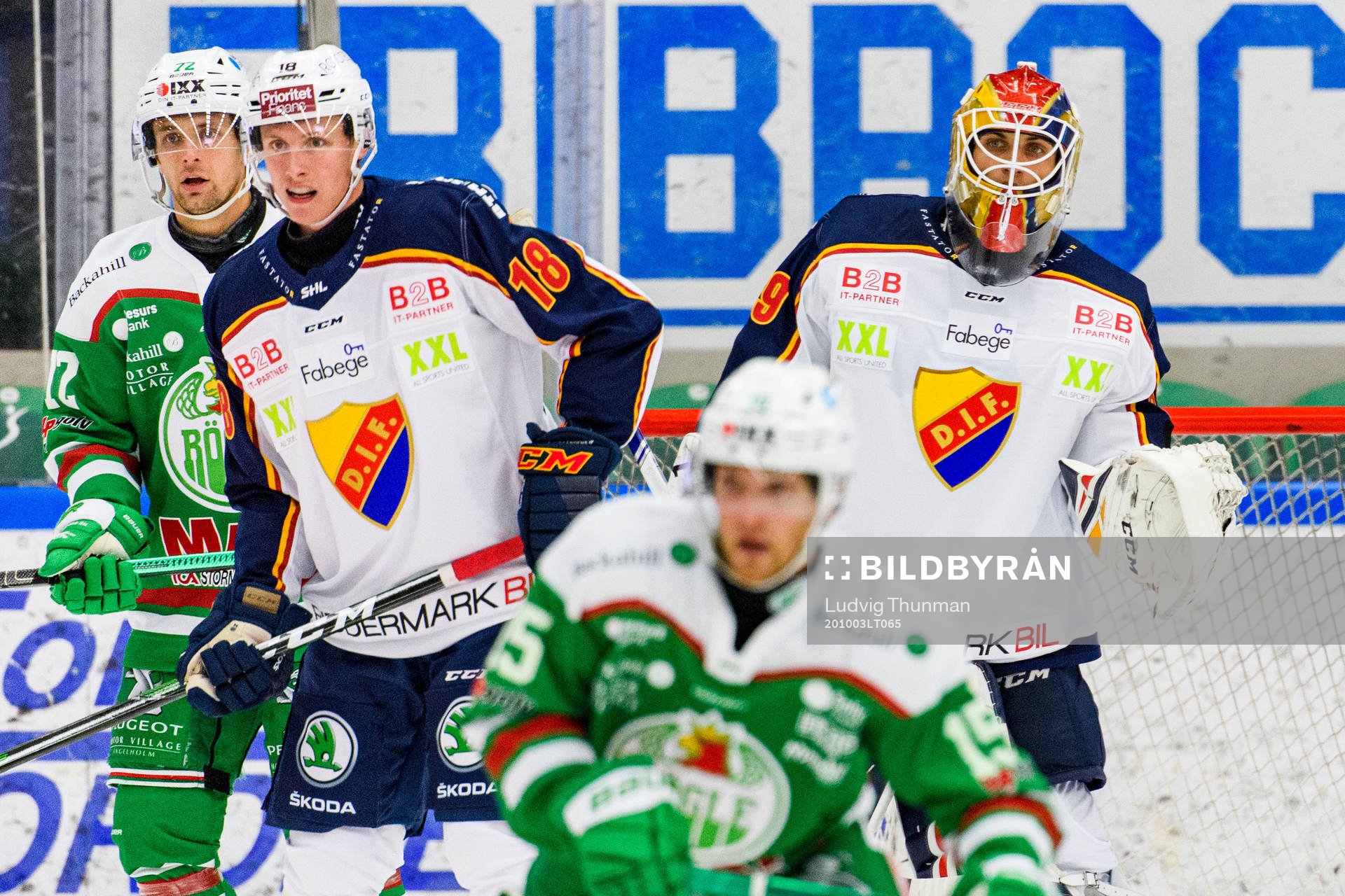 Djurgårdens Simon Johansson målvakt Mantas Armalis
