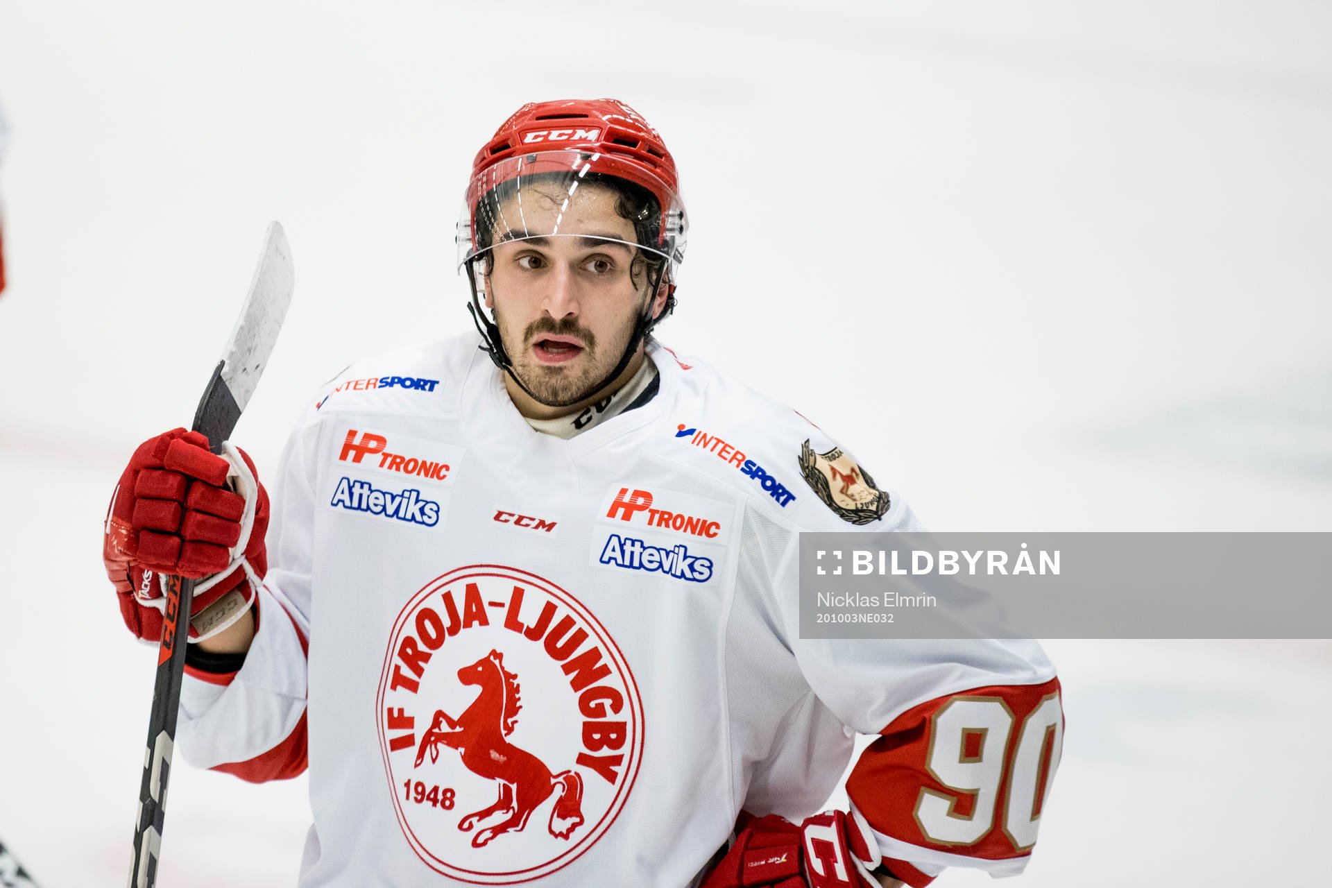 Troja Ljungbys Kevin Karlsson deppar