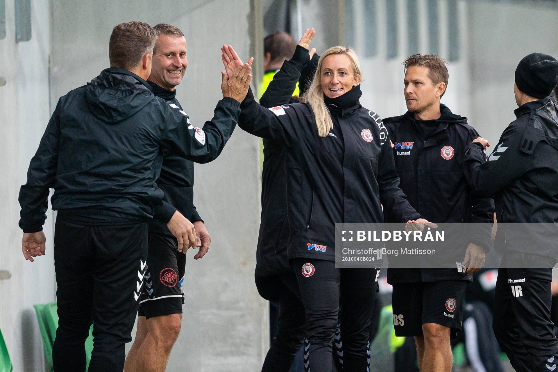 Kristianstads tränare Elisabet Gunnarsdóttir jublar