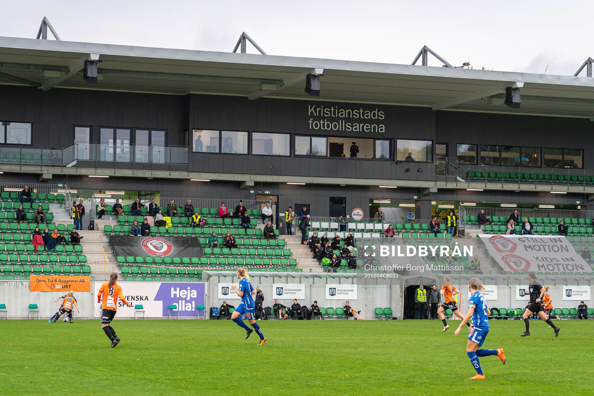 Interiör vy över Kristianstads Fotbollsarena