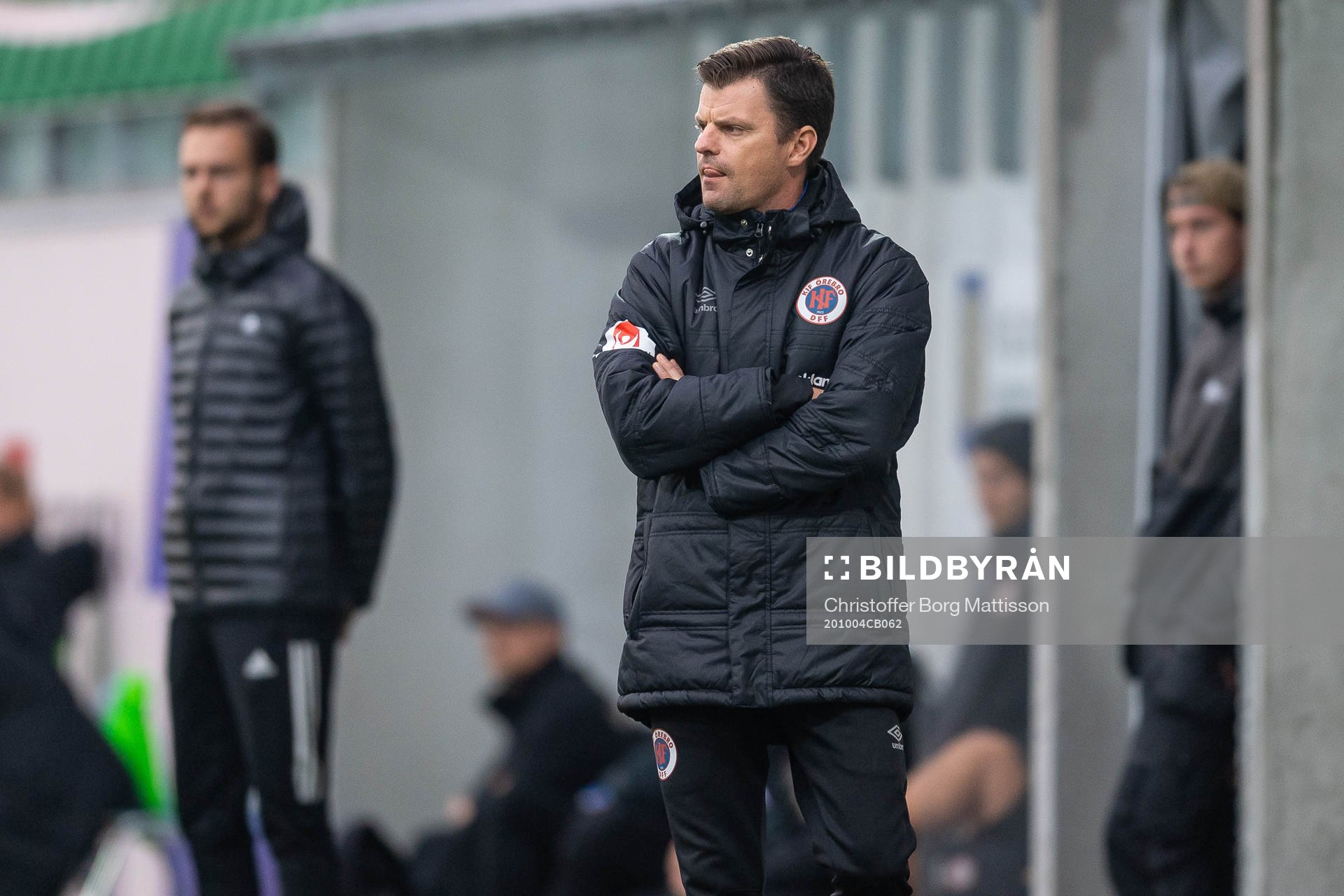 Örebros tränare Stefan Ärnsved under fotbollsmatchen i Damallsvenskan mellan Kristianstad och Örebro den 4 oktober 2020 i Kristianstad.