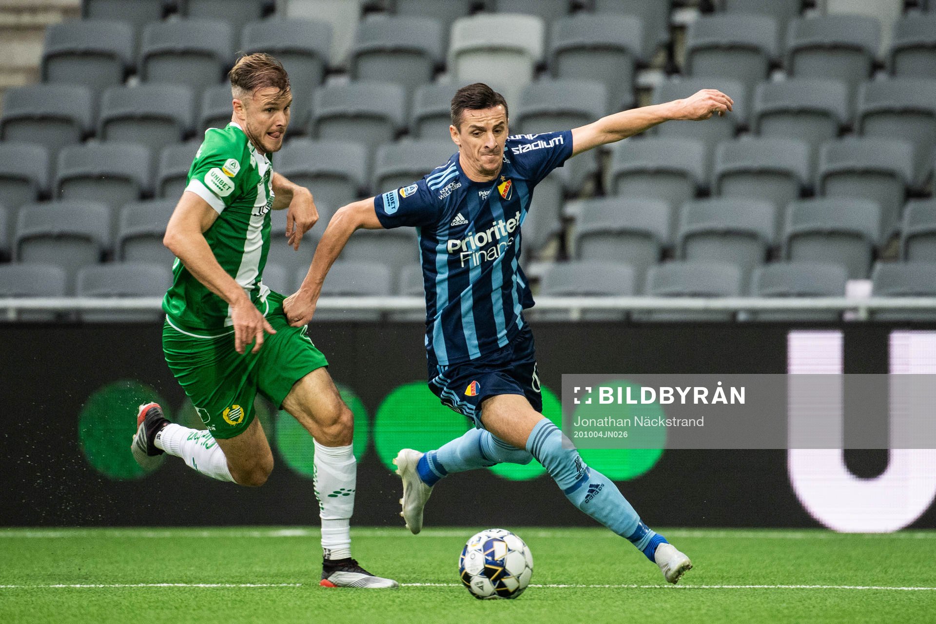 Hammarbys Richard Magyar och Djurgårdens Haris Radetinac