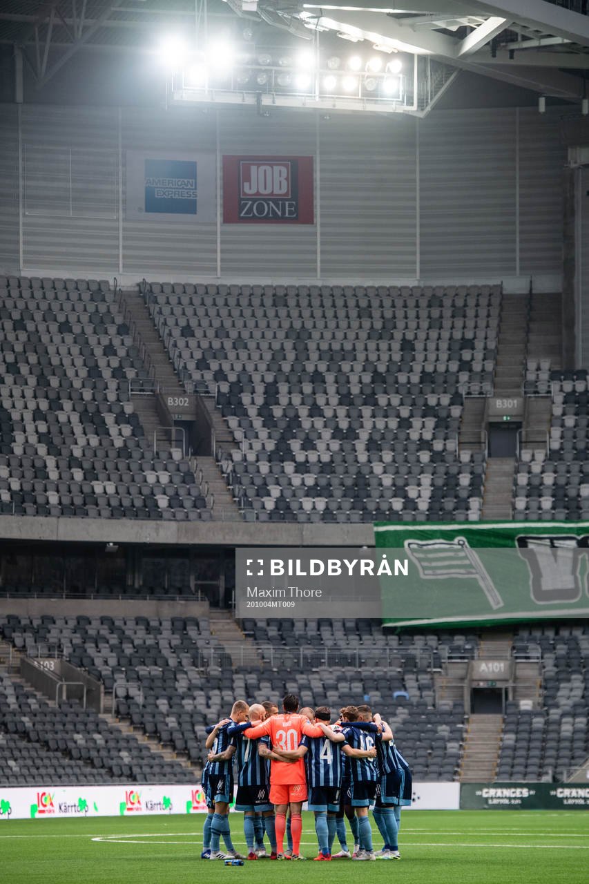 Djurgårdens spelare samlas