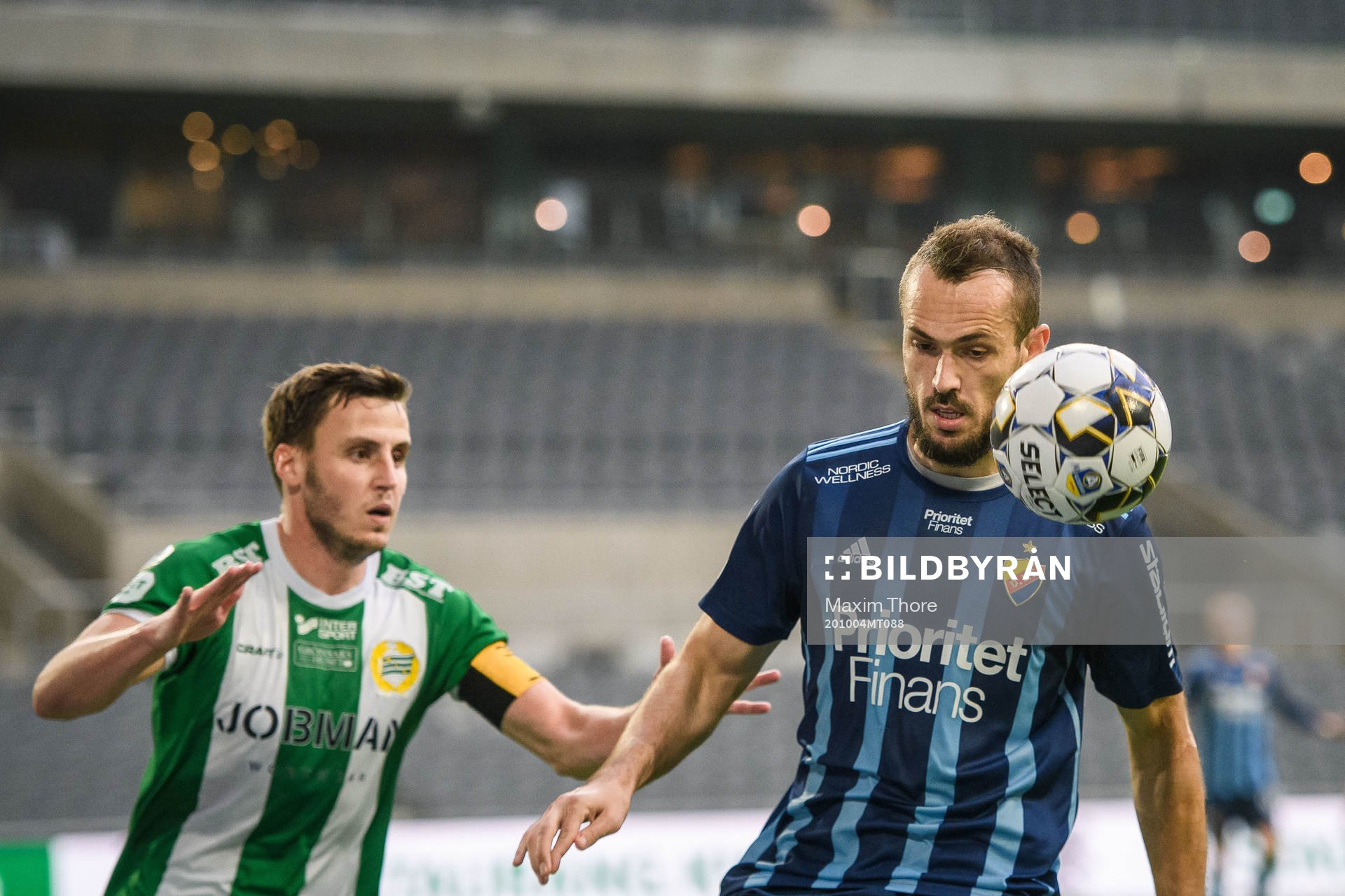 Hammarbys Jeppe Andersen och Djurgårdens Emir Kujovic