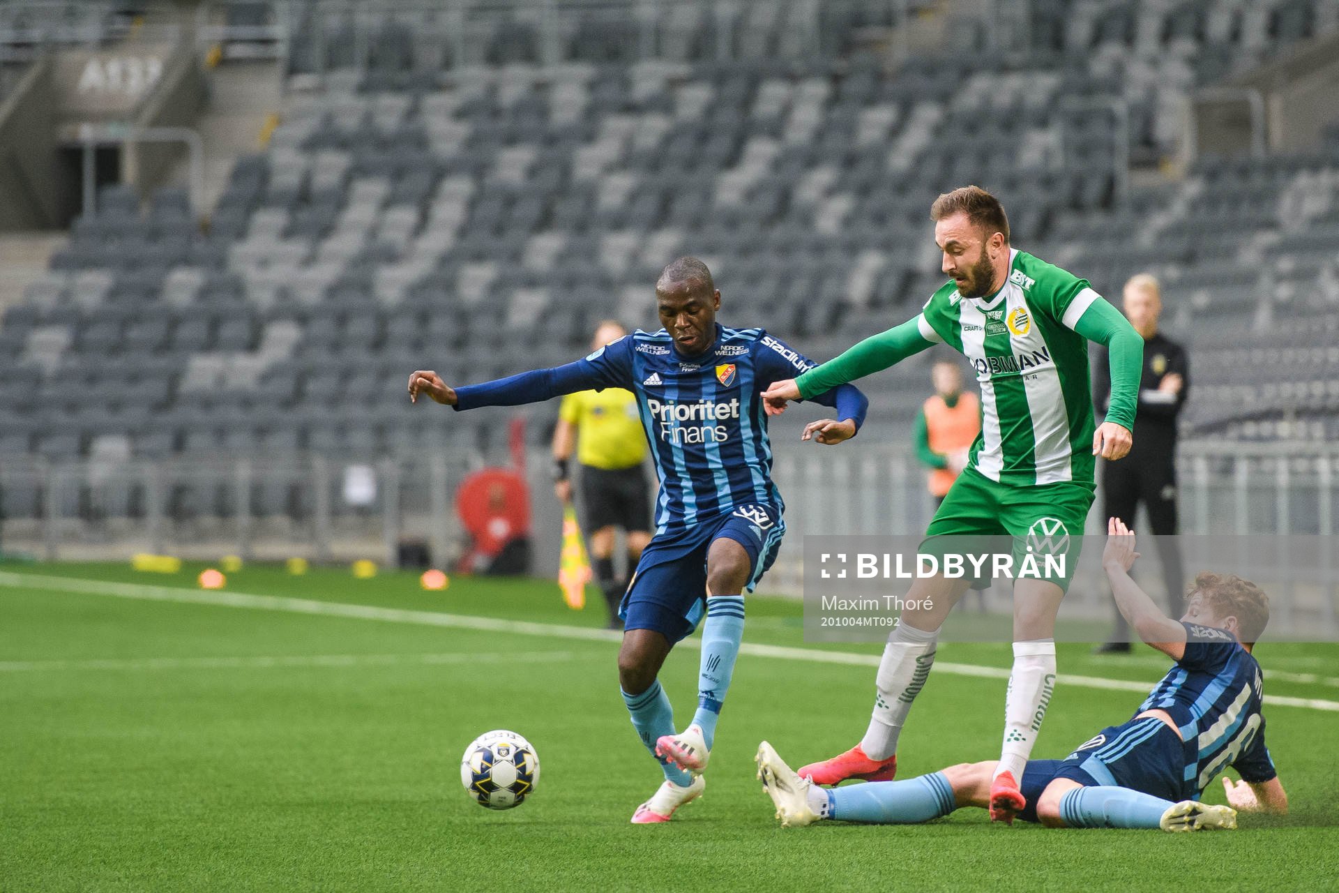 Djurgårdens Edward Chilufya och Aslak Witry och Hammarbys
