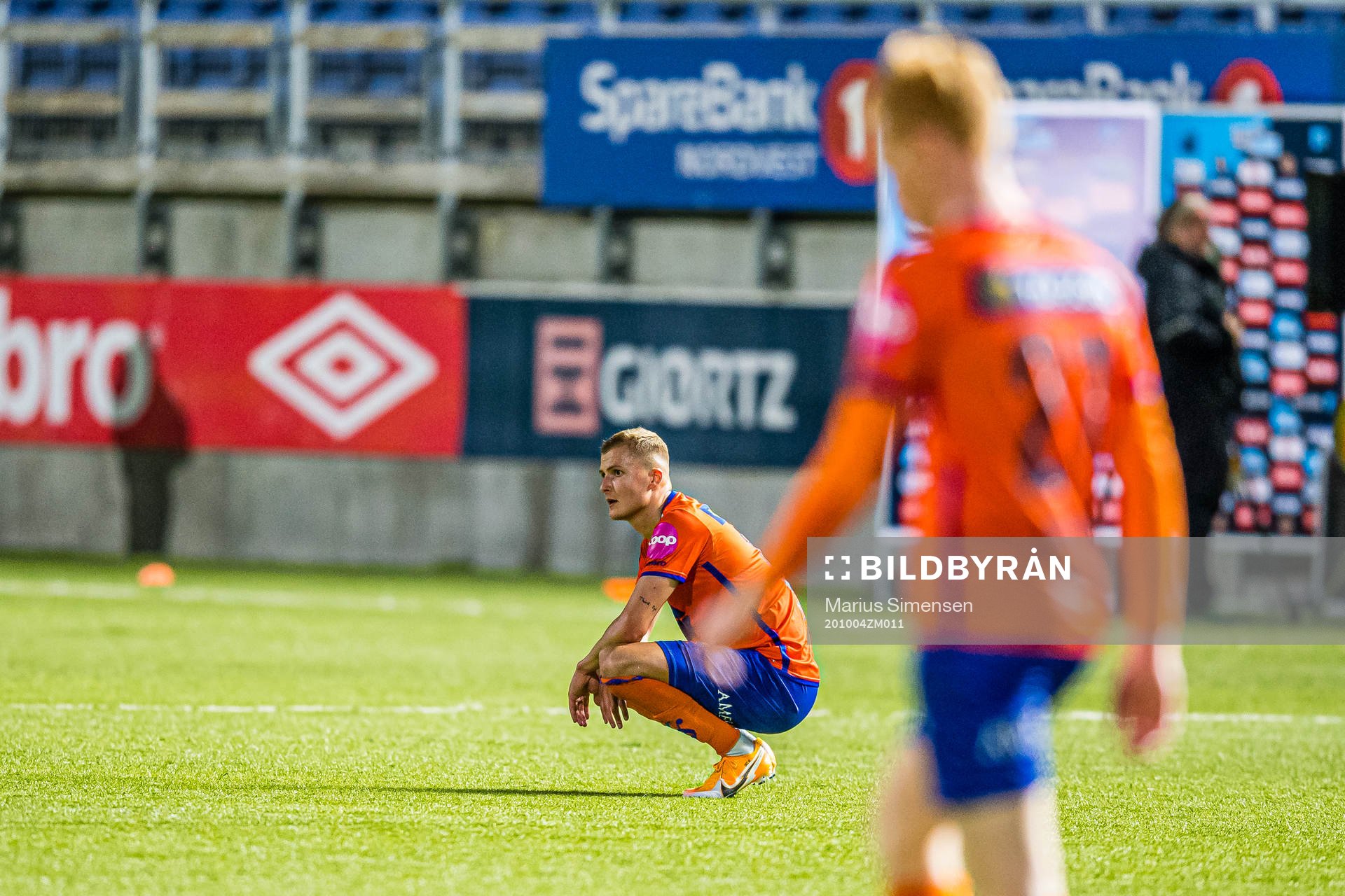 David Kristjan Olafsson of Aalesund looks dejected after the Eliteserien match between Aalesund and Kristiansund on October 4, 2020 in Ålesund.