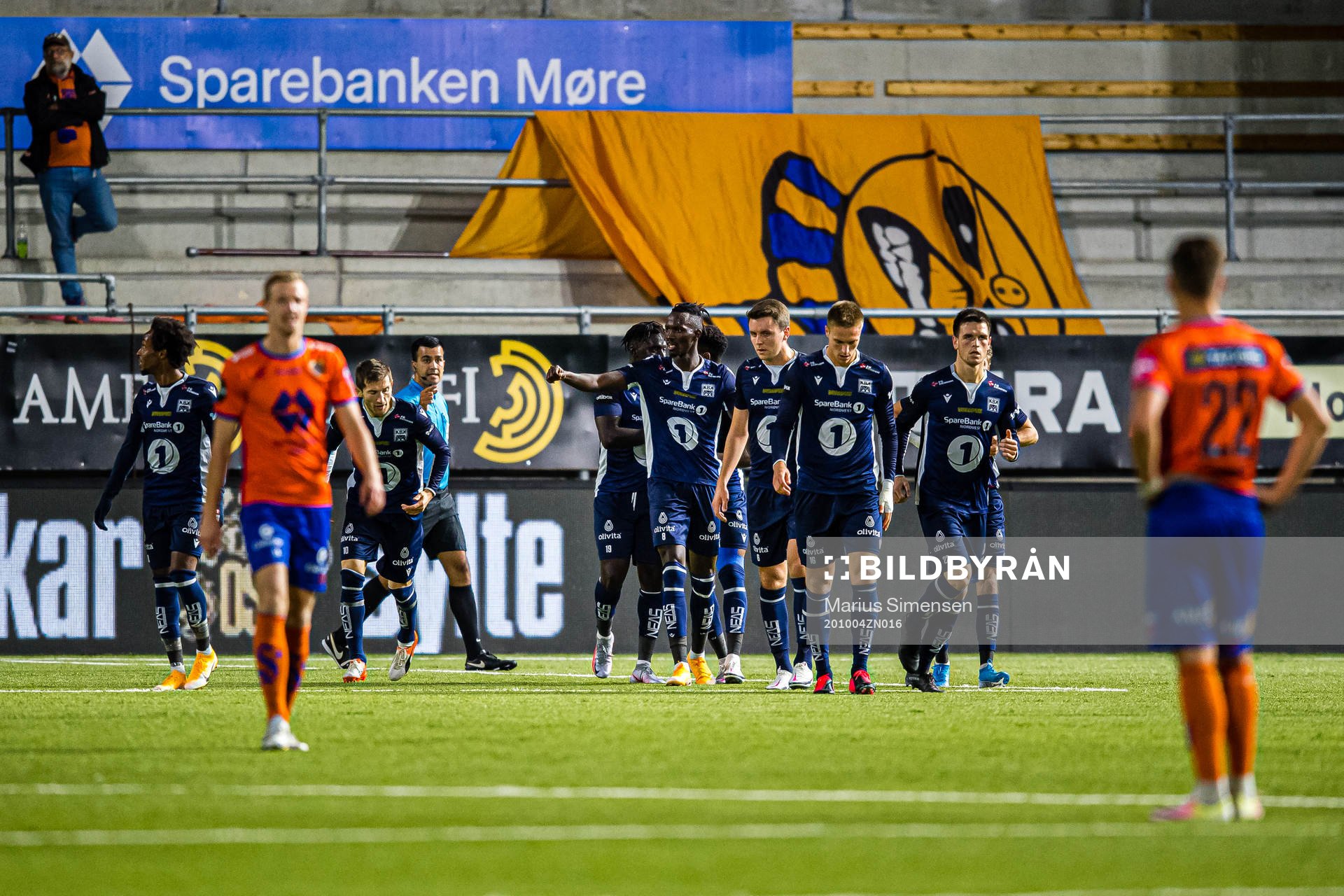 Pemi Moumbagna Faris of Kristiansund celebrates