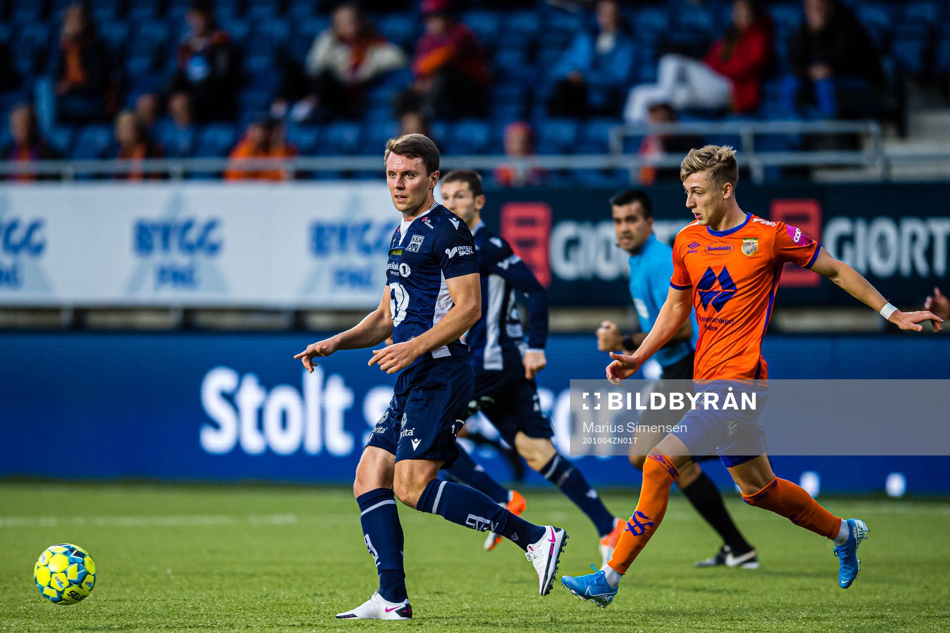 Andreas Eines Hopmark of Kristiansund and Markus Seehusen