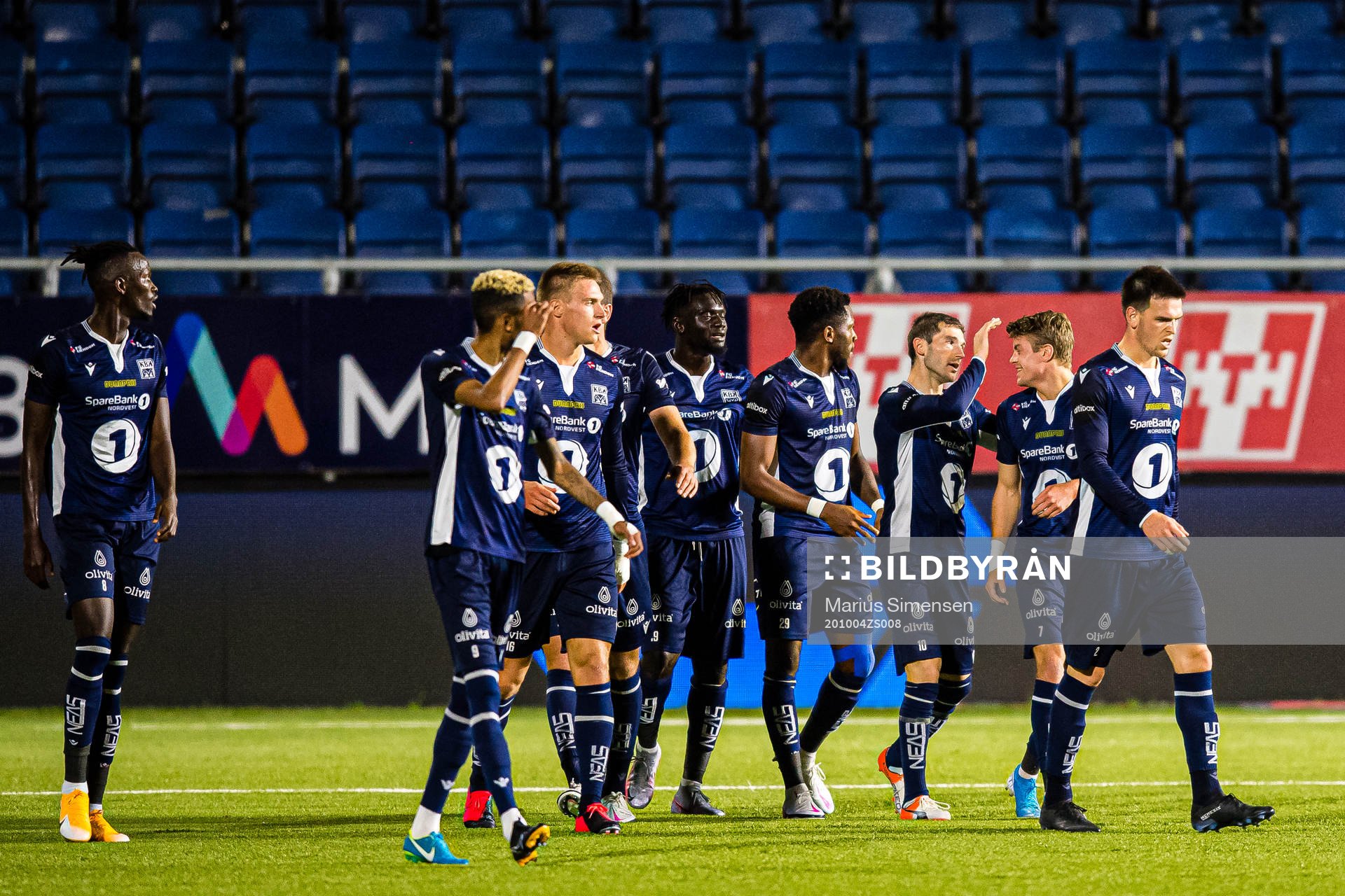 Liridon Kalludra of Kristiansund celebrates