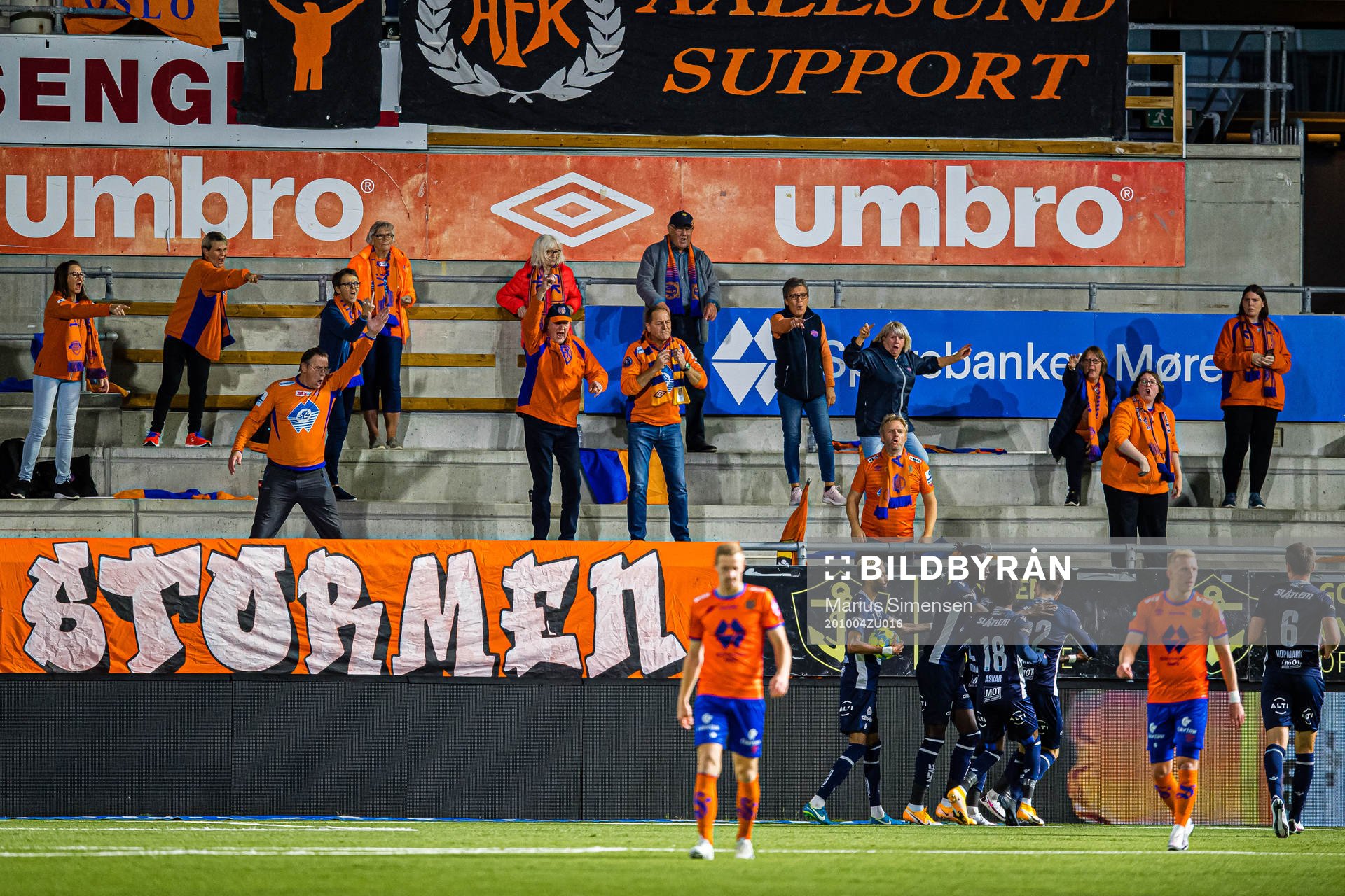 Spectators in the stands reactscts